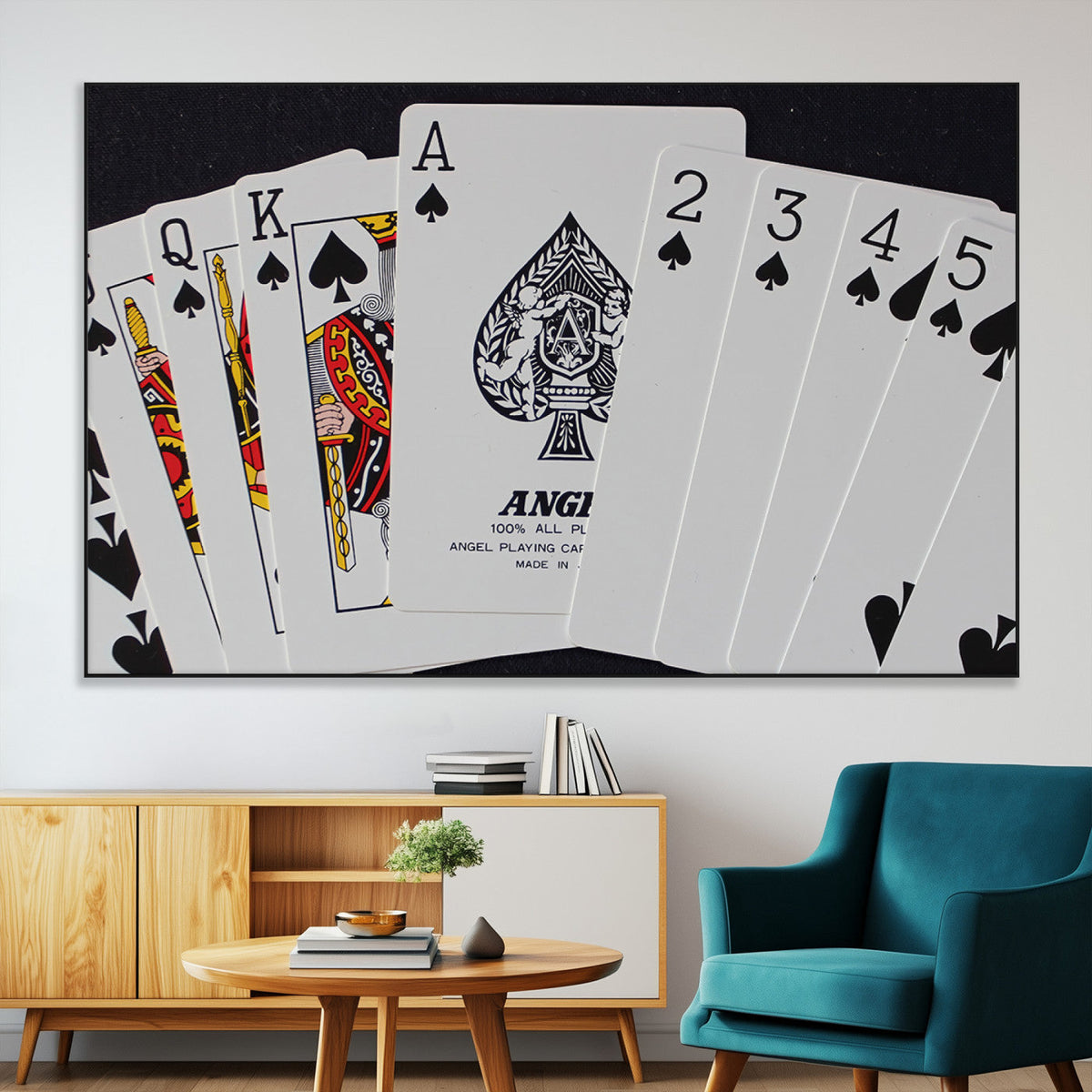Poker Wall Art - Playing Cards Canvas Wall Art Print - Ace