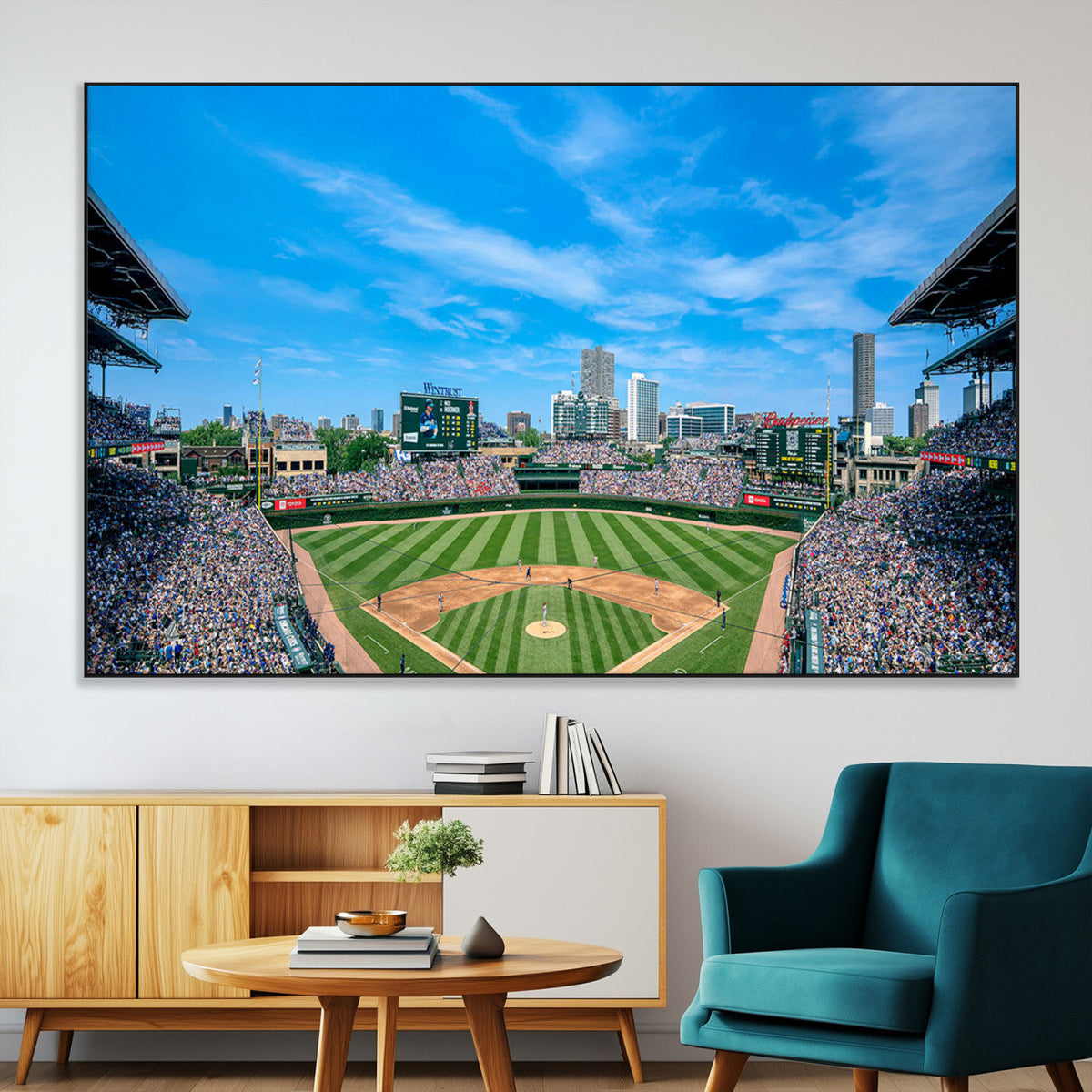 Wrigley Field Chicago Cubs Panoramic Art Multi-Piece Canvas
