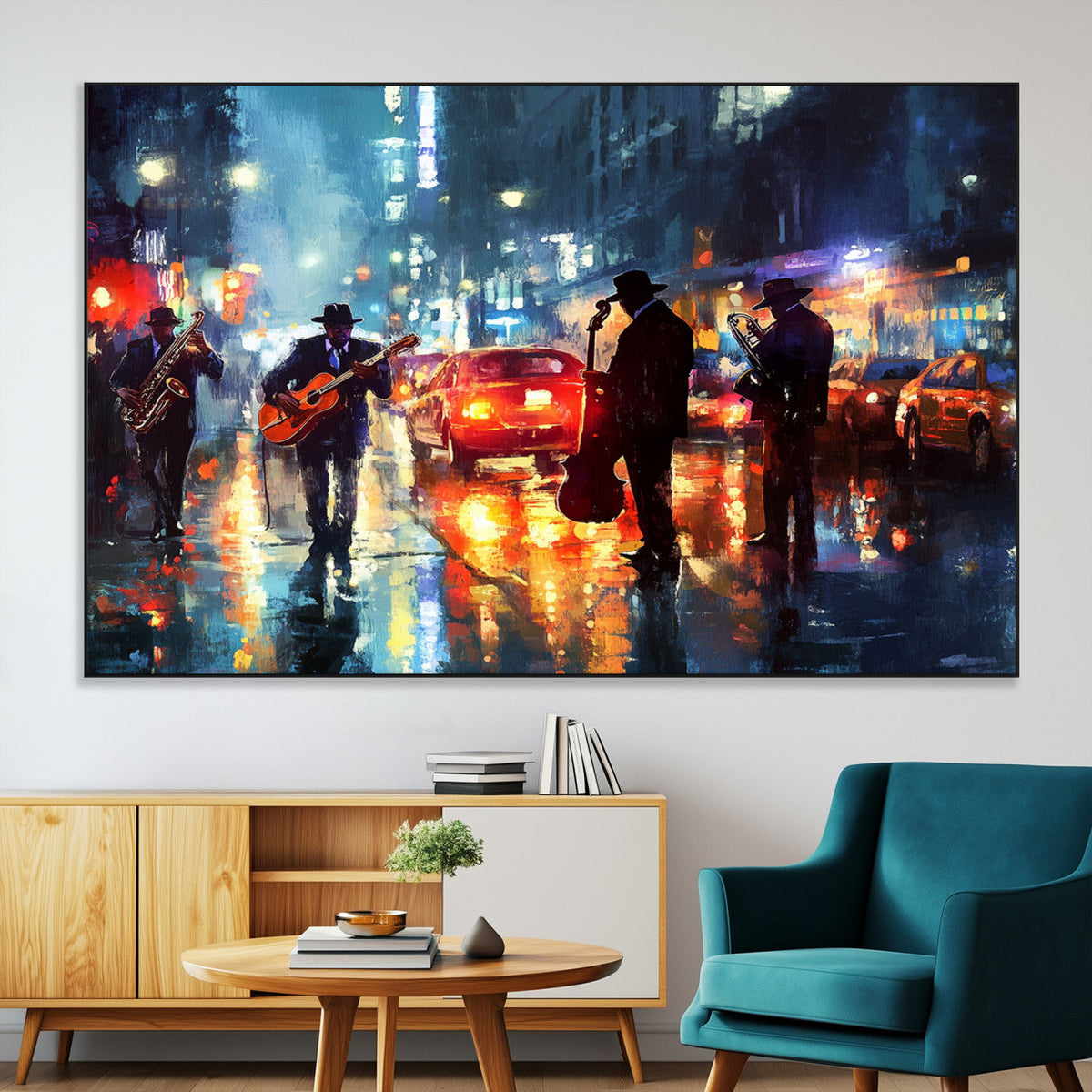 African American Jazz Canvas Wall Art Print – Abstract Music