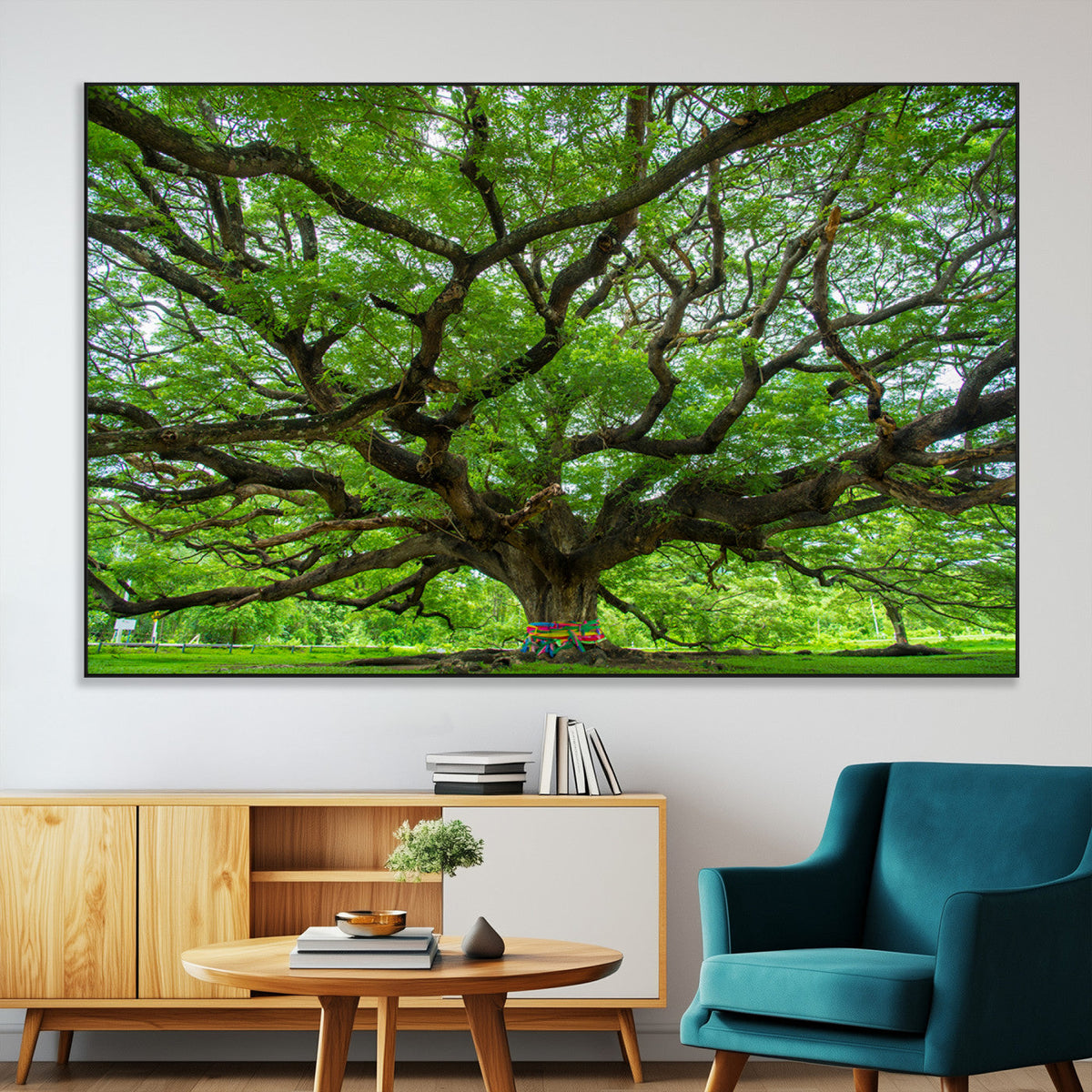 Oak Tree Wall Art Print, Forest Canvas Wall Art for Home and