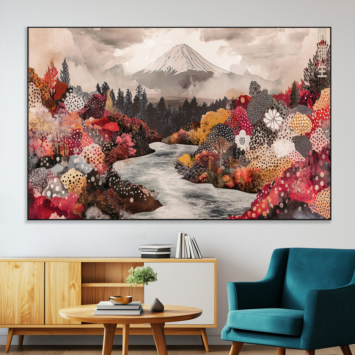 Mountain Wall Art Canvas Print – Framed Autumn Forest