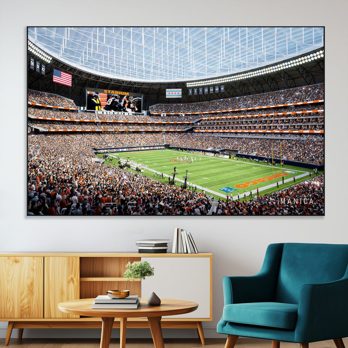 Chicago Bears Soldiers Field Wall Art Canvas Print – Framed