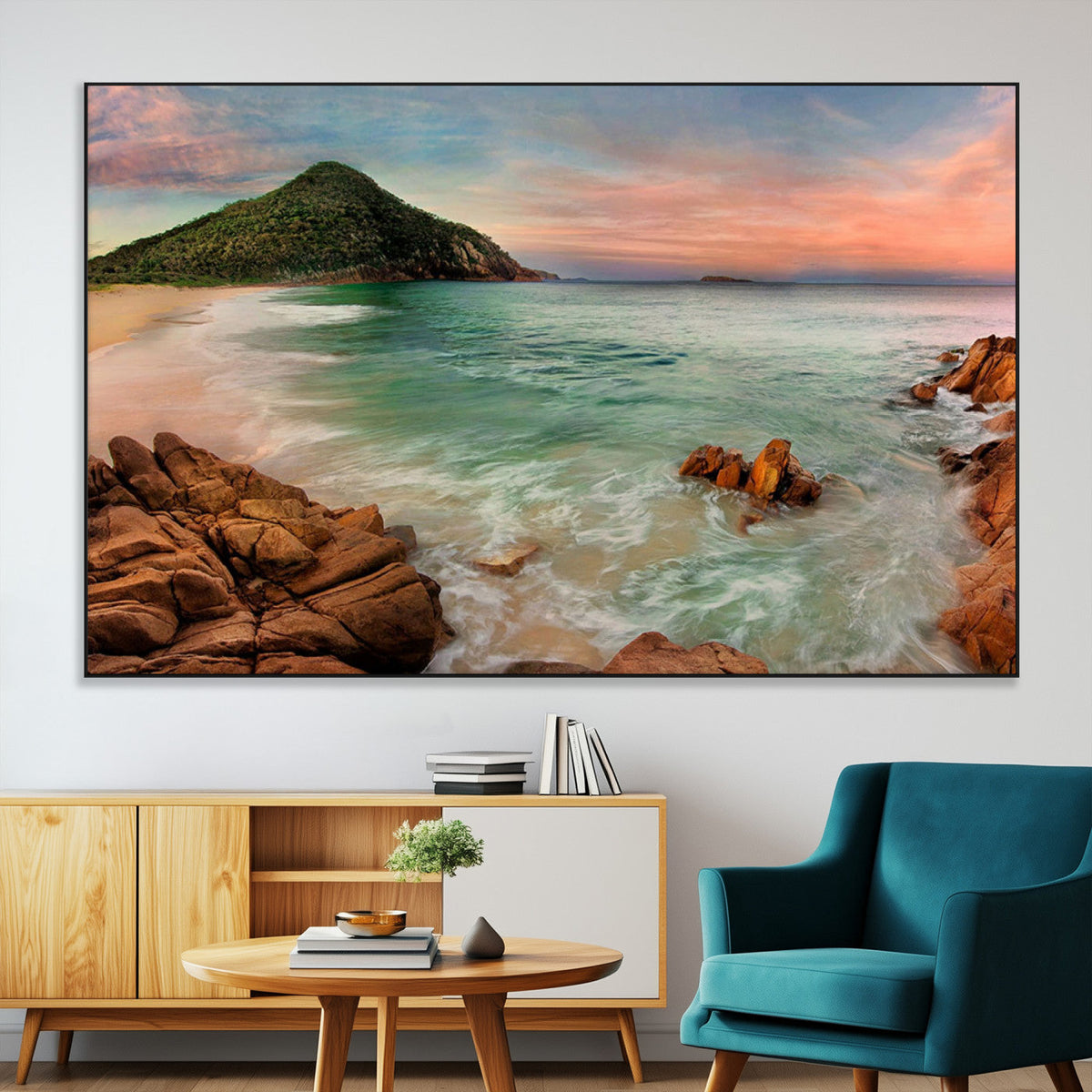 Coastal Landscape Wall Art Canvas Print – Rocky Shore and
