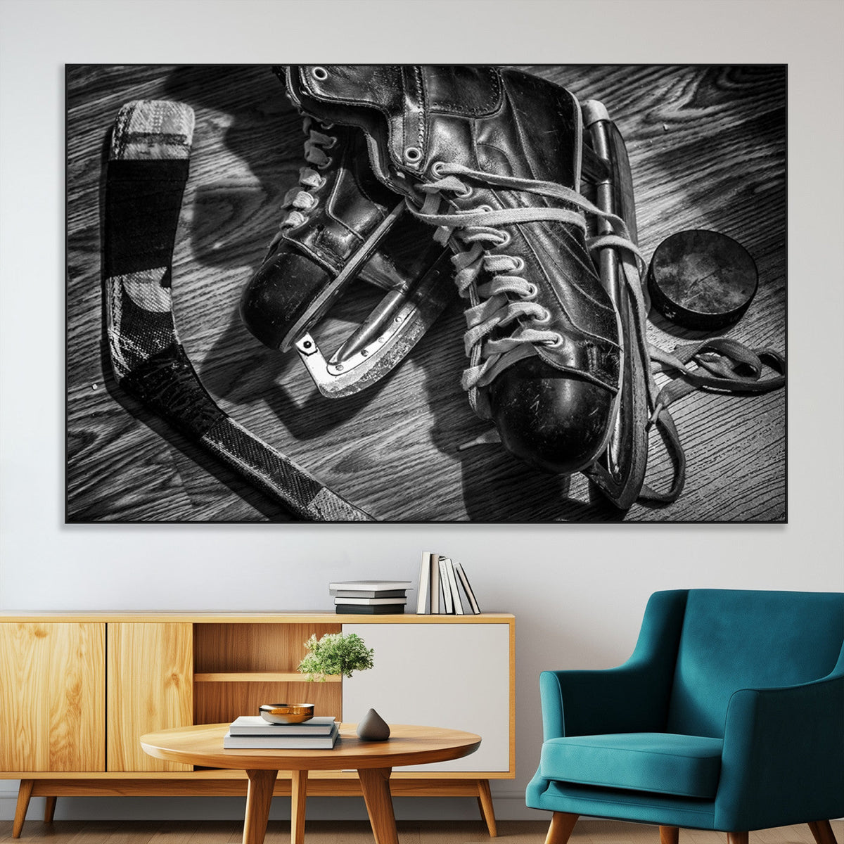 Old Pair of Mens Skates Wall Art Canvas, Men Skates Wall Art
