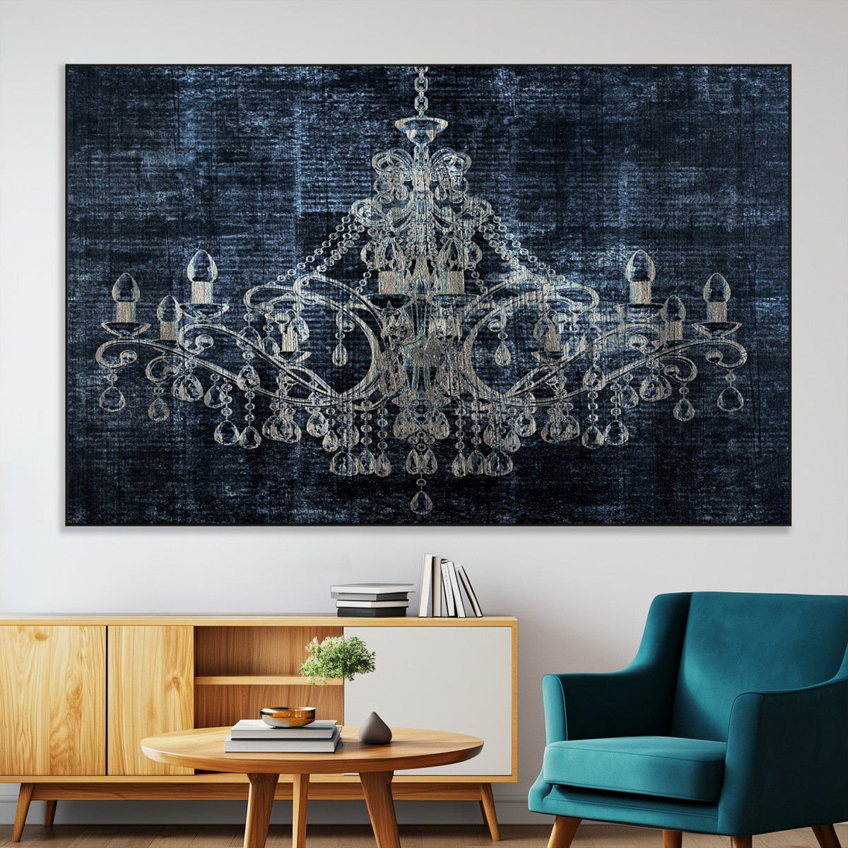 Dark Chandelier Wall Art Canvas Print