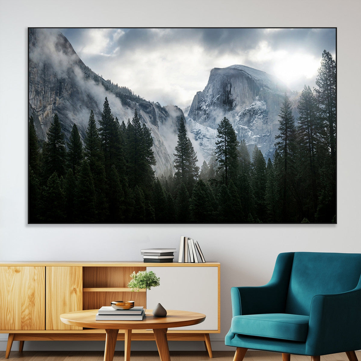 Yosemite National Park El Capitan Foggy Mountain Wall Art |
