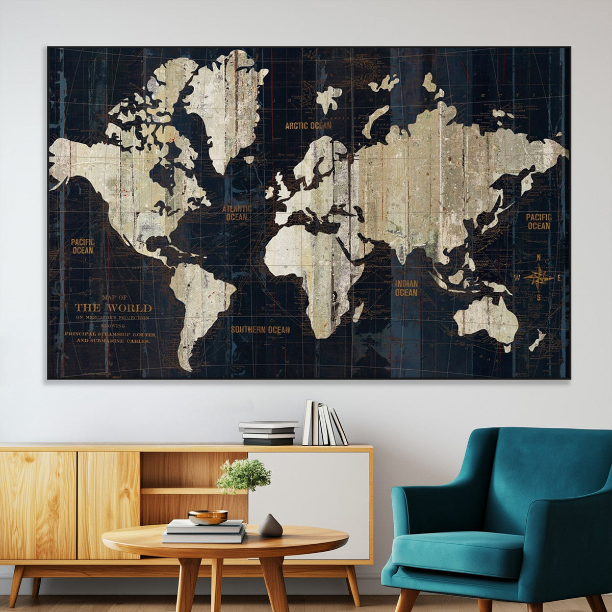 World Map Canvas Print – Detailed Map of the World Wall Art