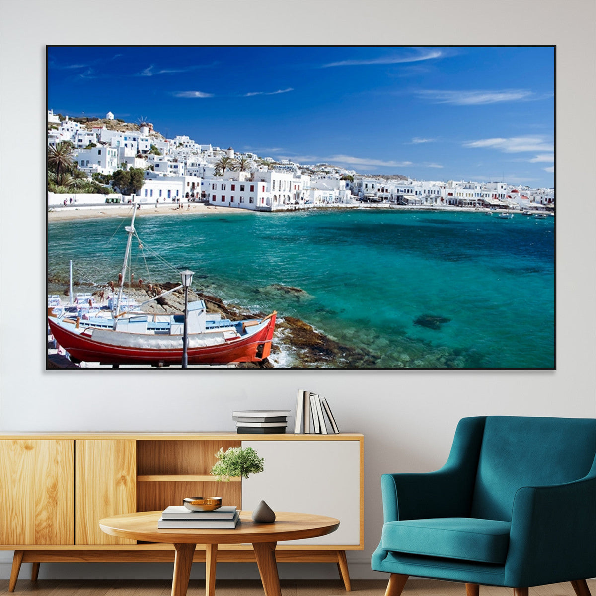 Santorini Wall Art Canvas Print