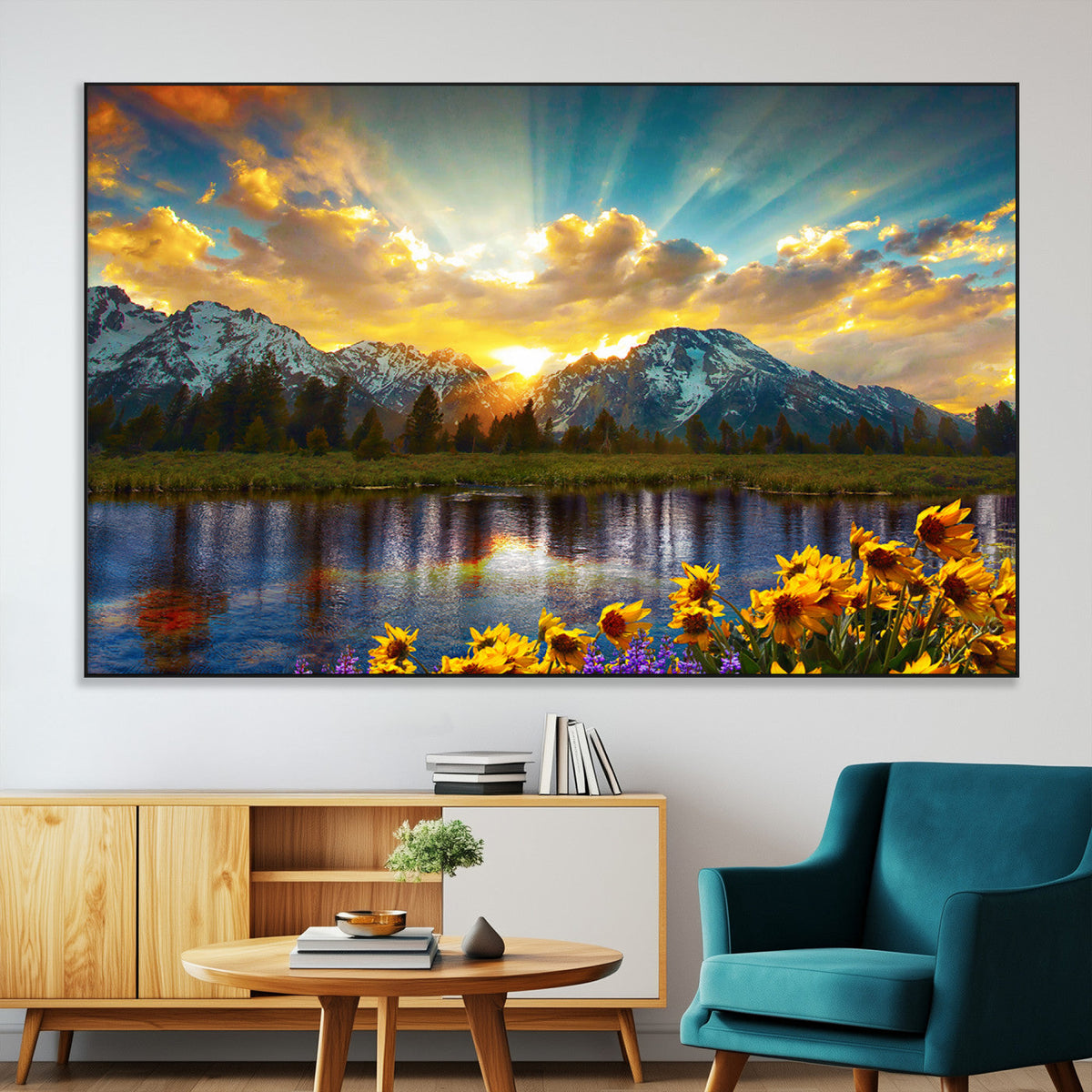 Grand Teton Park Sunrise Wall Art – Vibrant Landscape Canvas