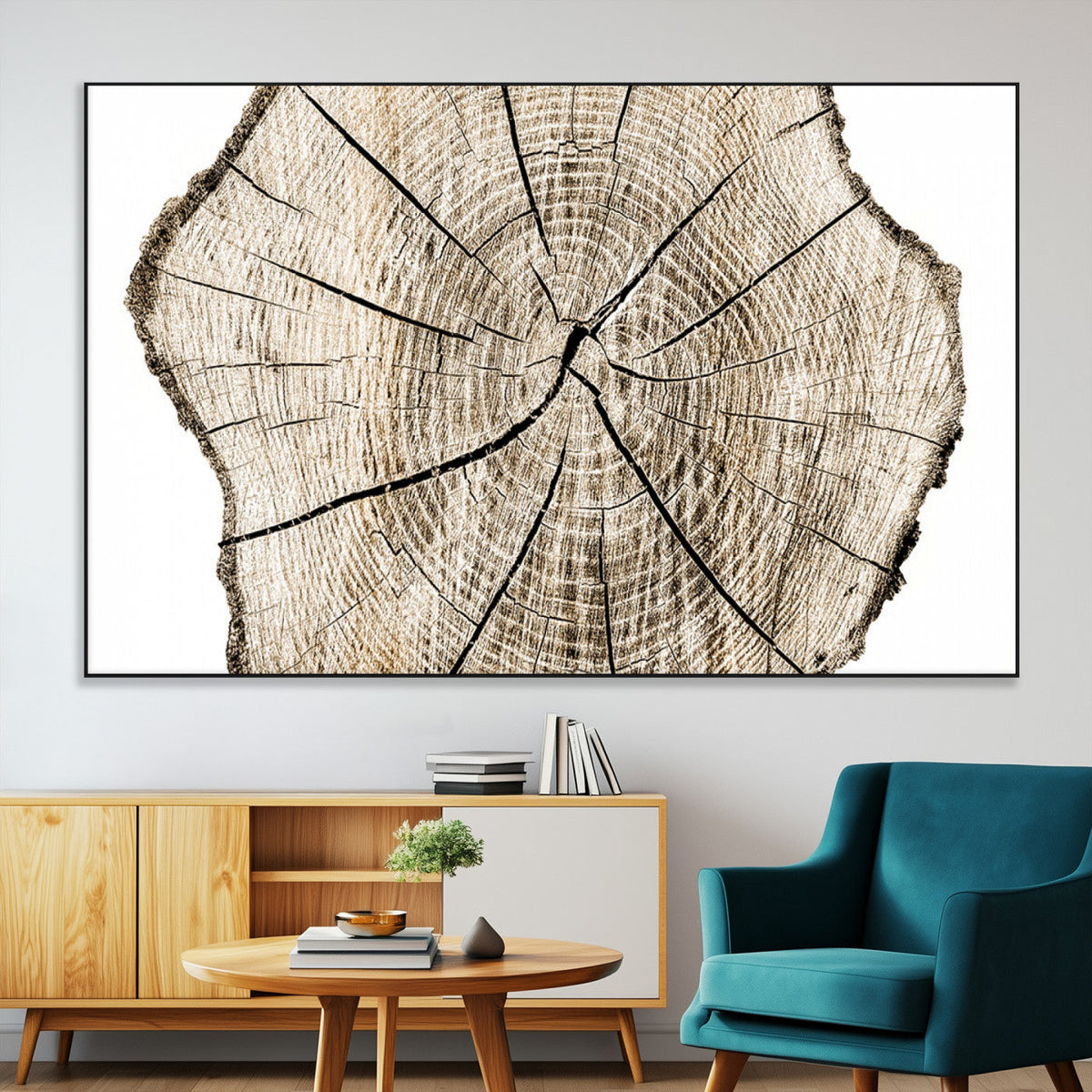 Abstract Wood Tree Ring Wall Art - Ready to Hang Minimalist