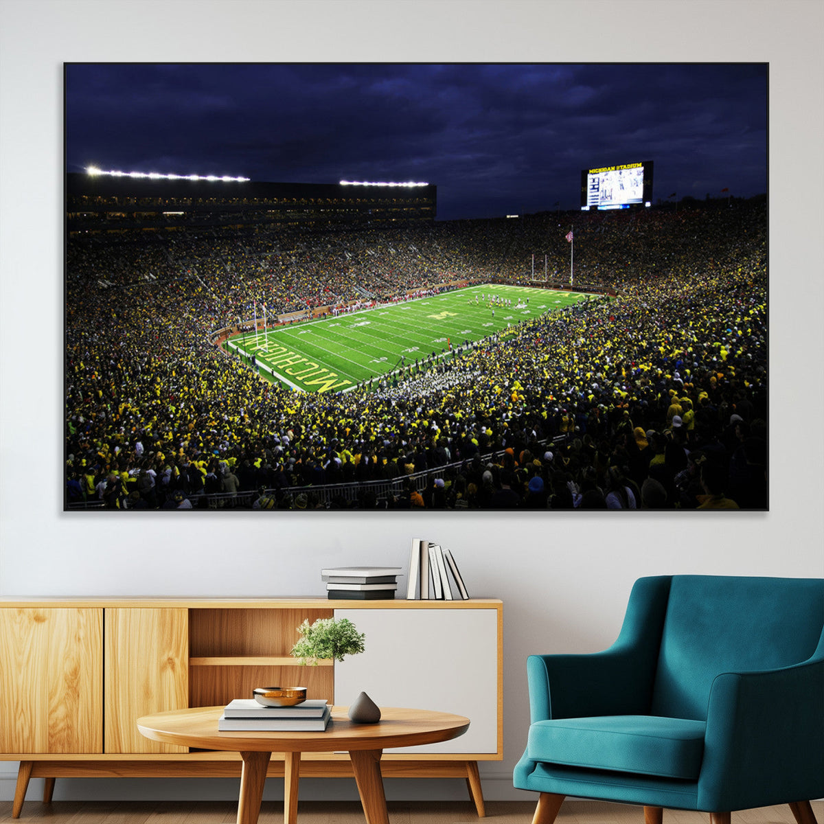 Michigan Wolverines Football Canvas Wall Decor, Football