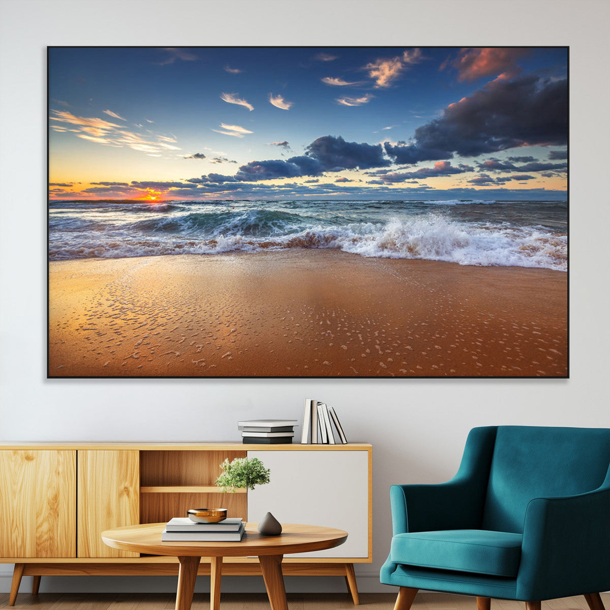 Beach Canvas Wall Art - Coastal Seascape Print for Living