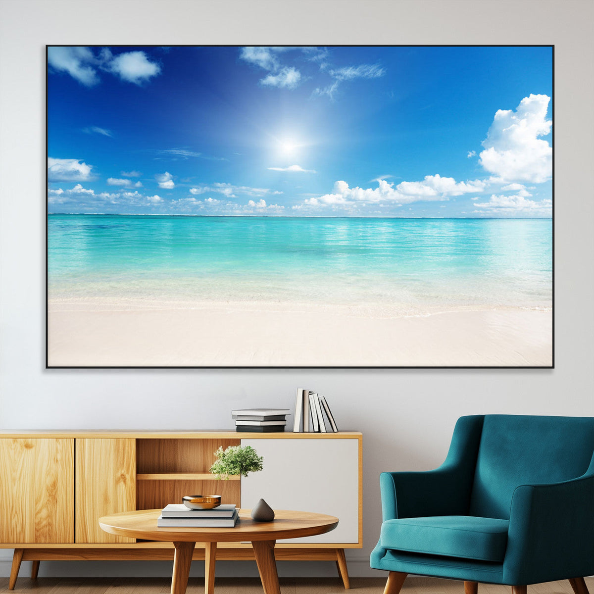 Blue Ocean Wall Art Canvas Print - Tranquil Ocean Paradise
