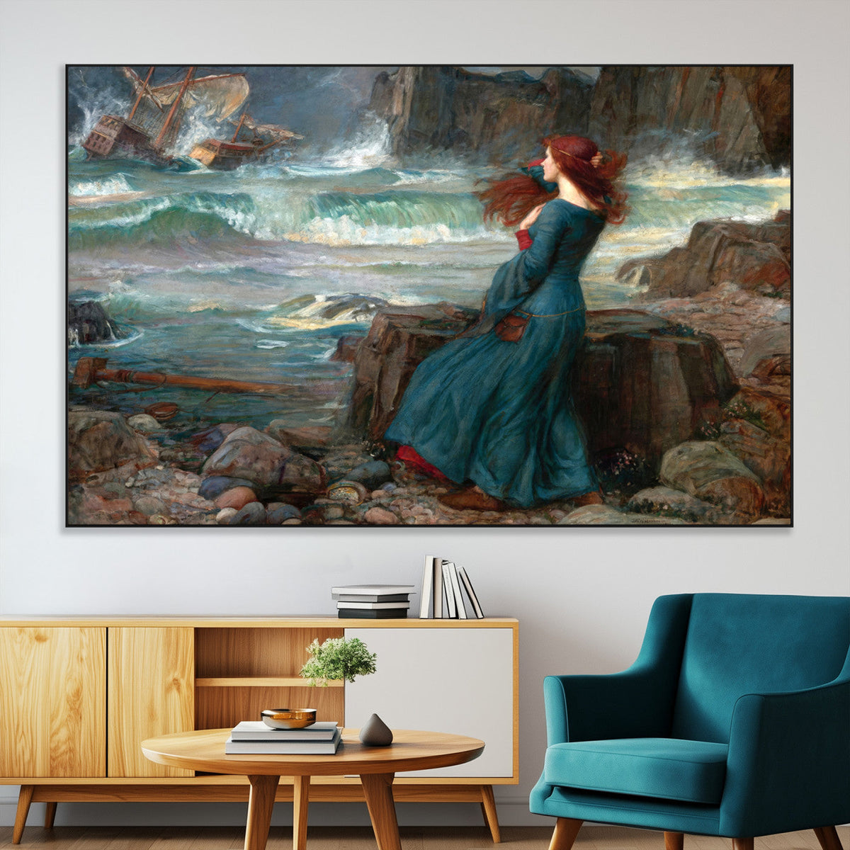 Miranda by the Shore Wall Art Canvas Print – Tempest Scene
