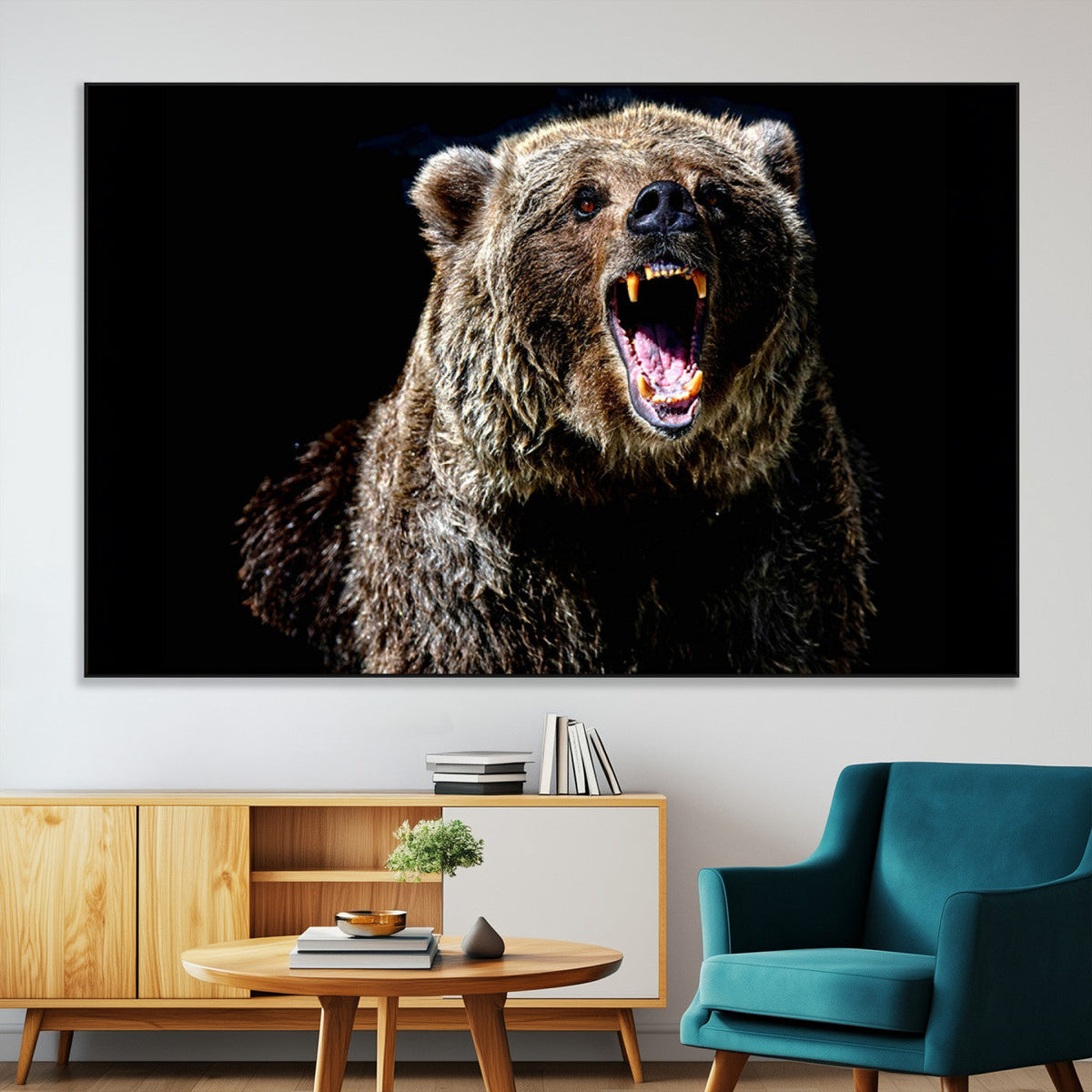 Grizzly Bear Canvas Print | Wildlife Wall Art for Cabin