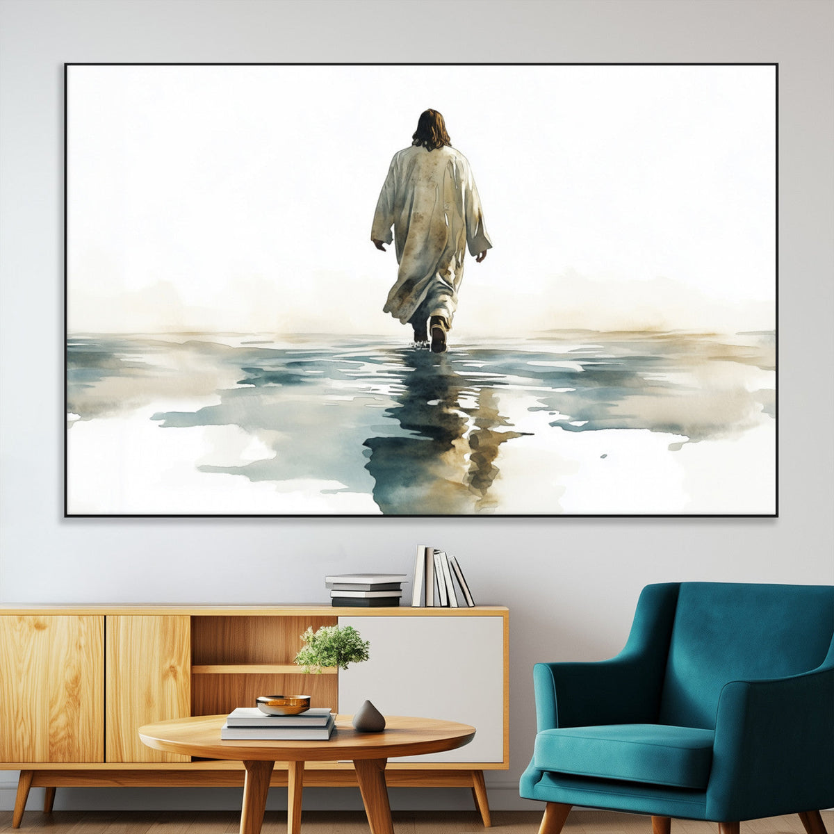 Abstract Jesus Wall Art Canvas Print, Christian Wall Art,