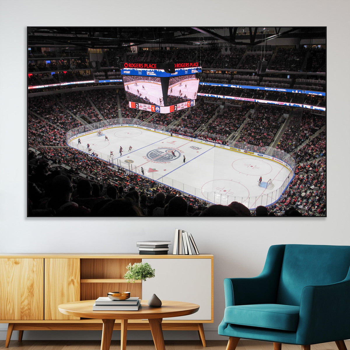 Rogers Place Edmonton Oilers Ice Hockey Stadium Wall Art,