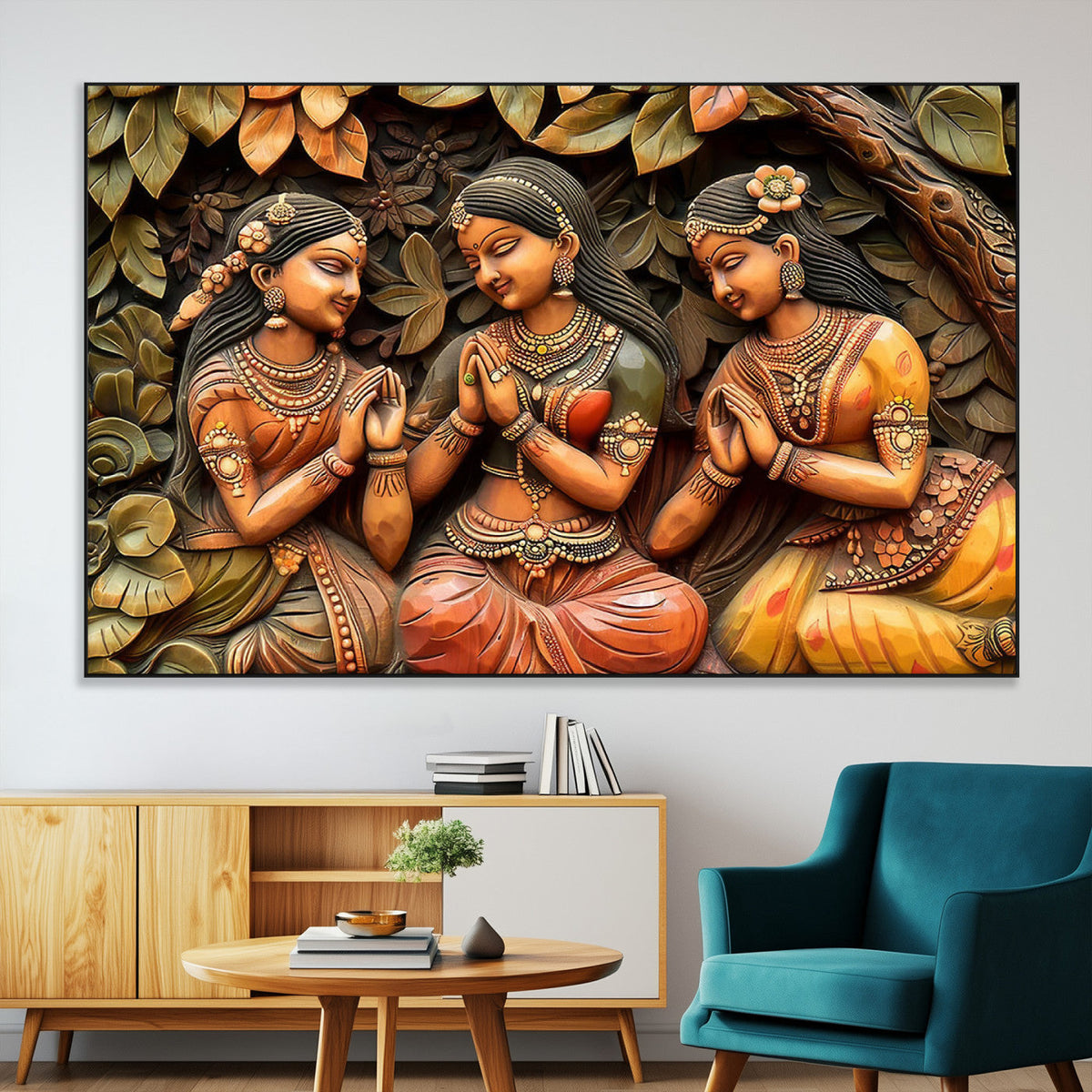 Indian Woman Statue Wall Art Canvas Print