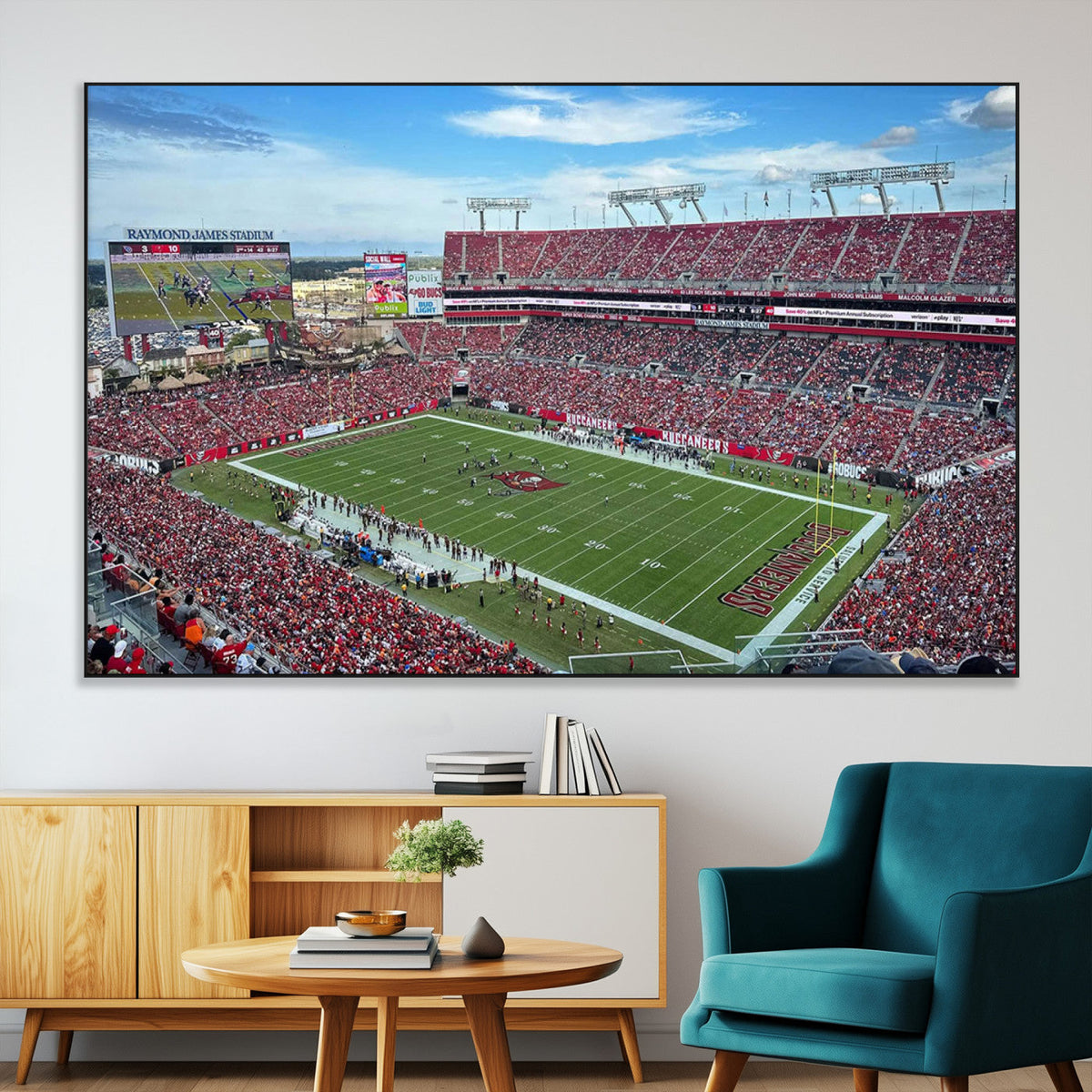 Florida Tampa Raymond James Stadium Wall Art Canvas Print -
