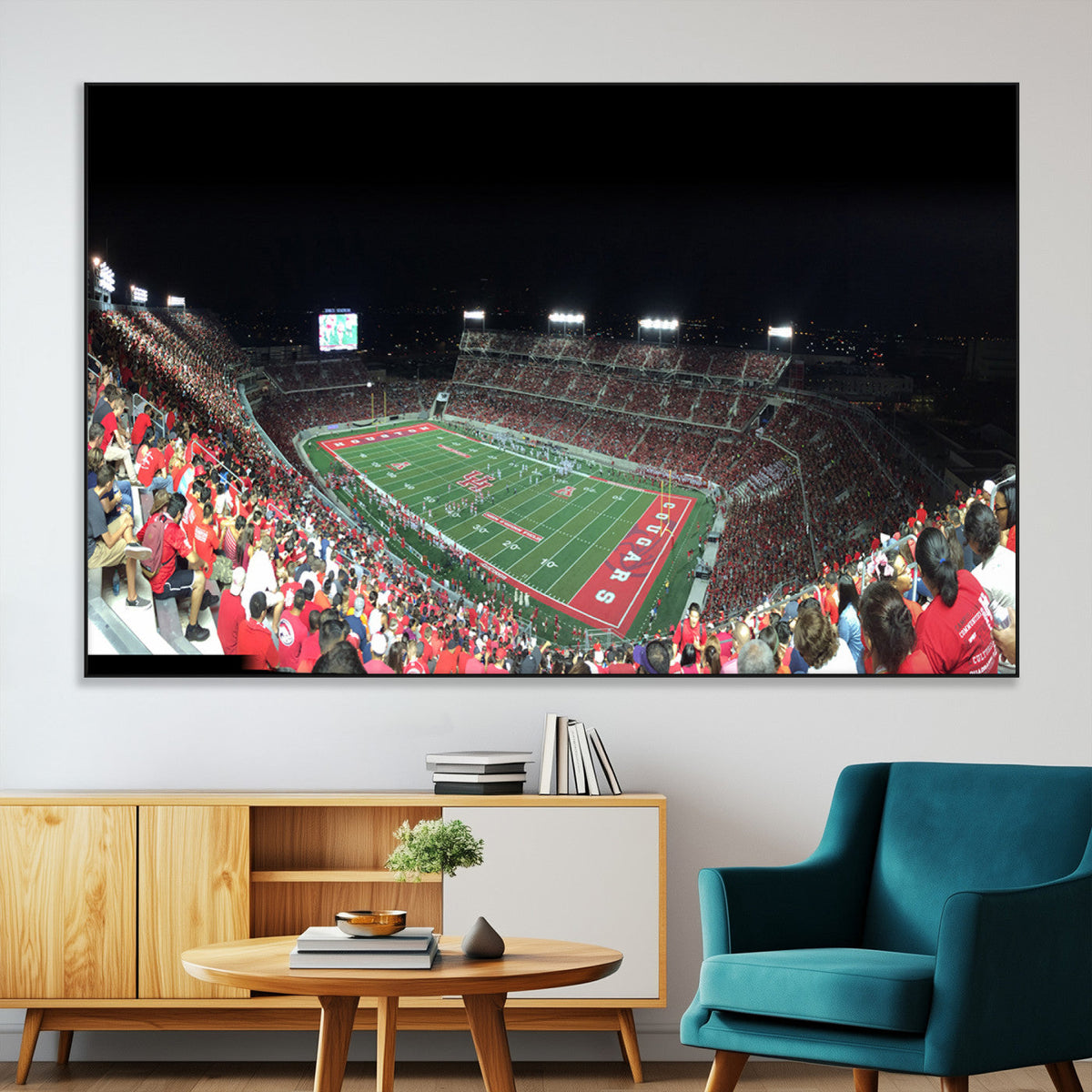 Houston Cougars Football Team Print - Houston TDECU Stadium