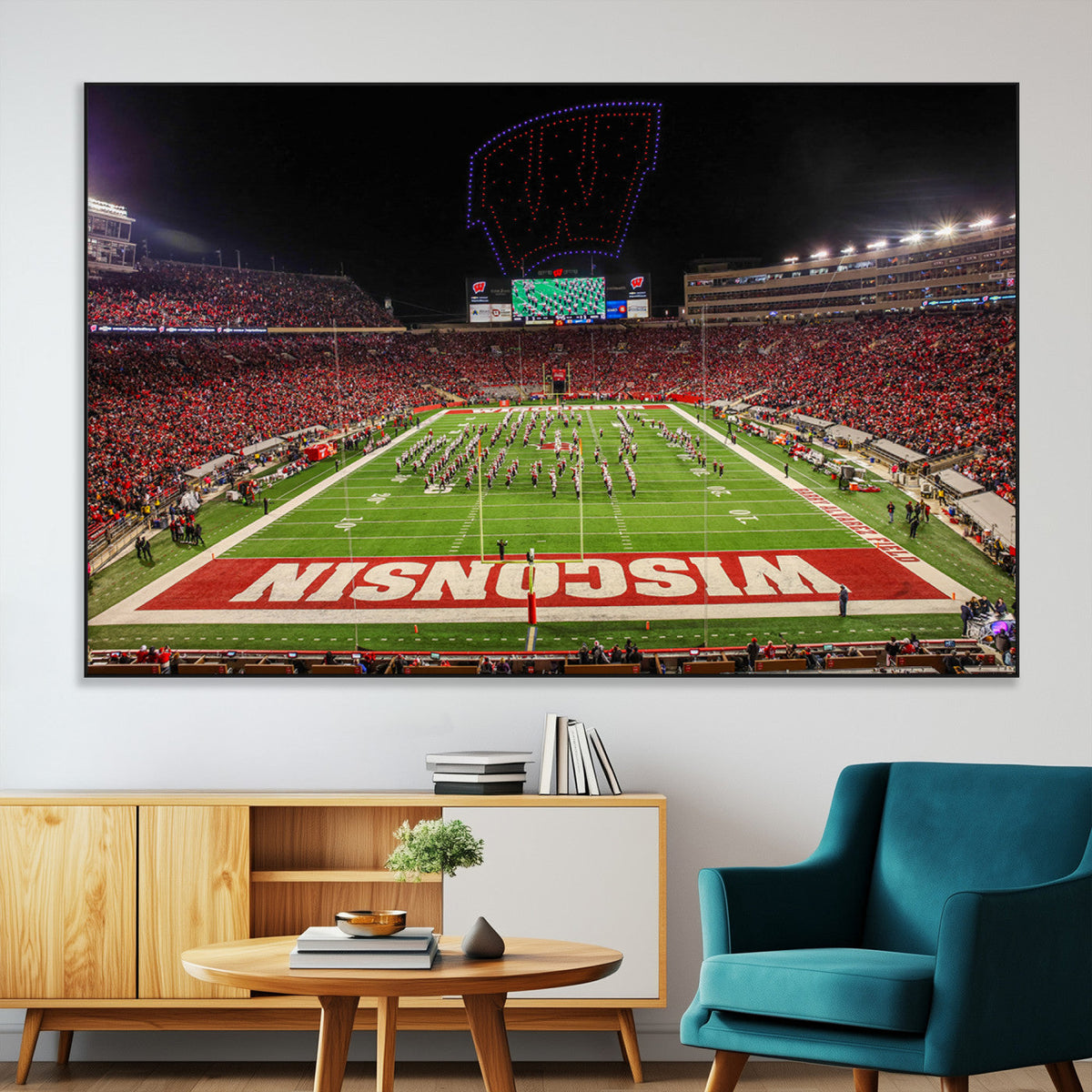 Wisconsin Badgers Football Team Print Canvas- Madison Camp