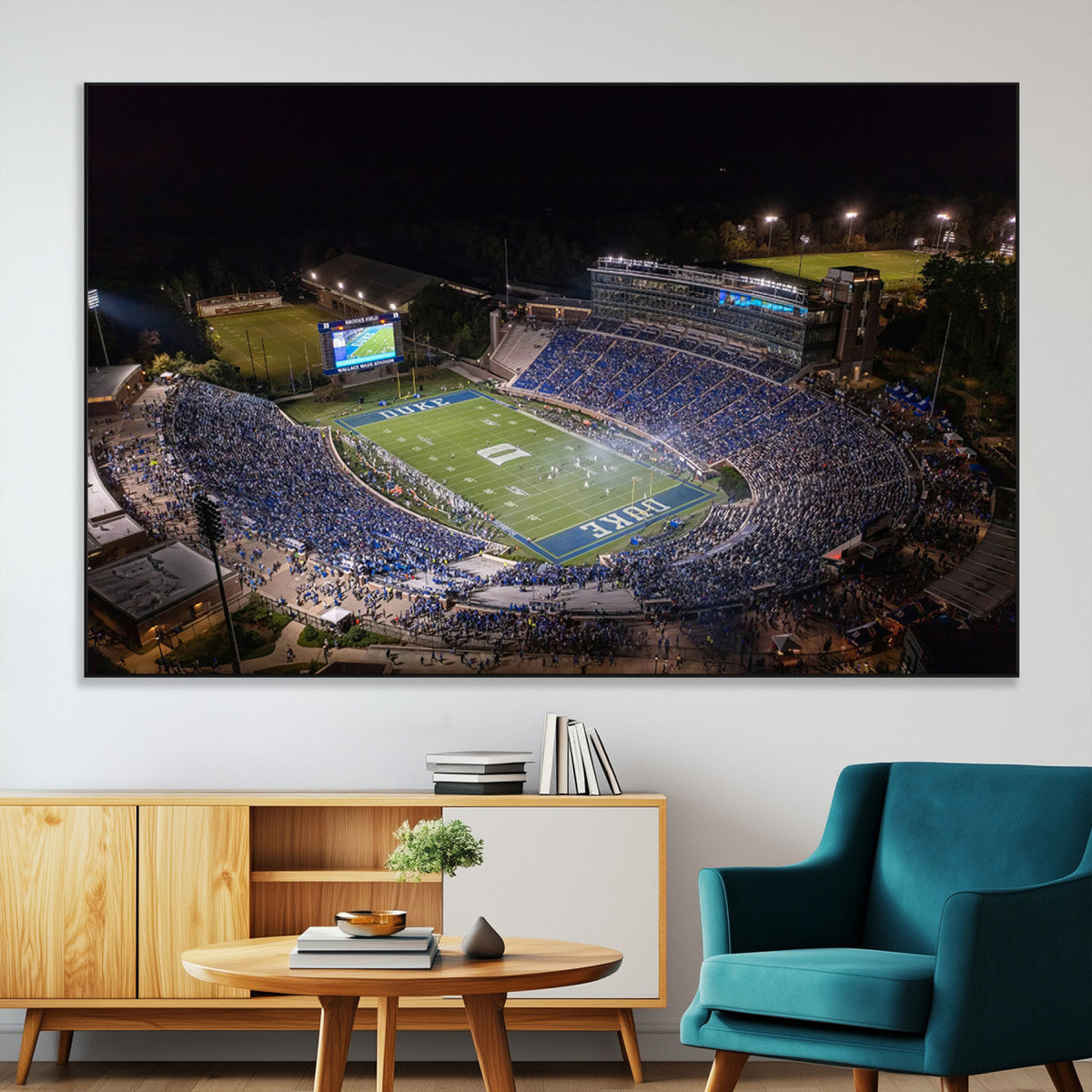 Duke University Blue Devils Football Print Canvas - Durham