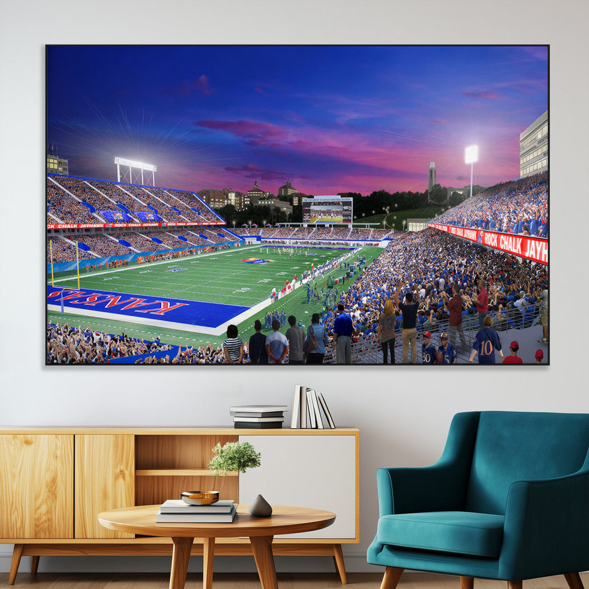 University of Kansas Jayhawks Football Team Print Canvas-