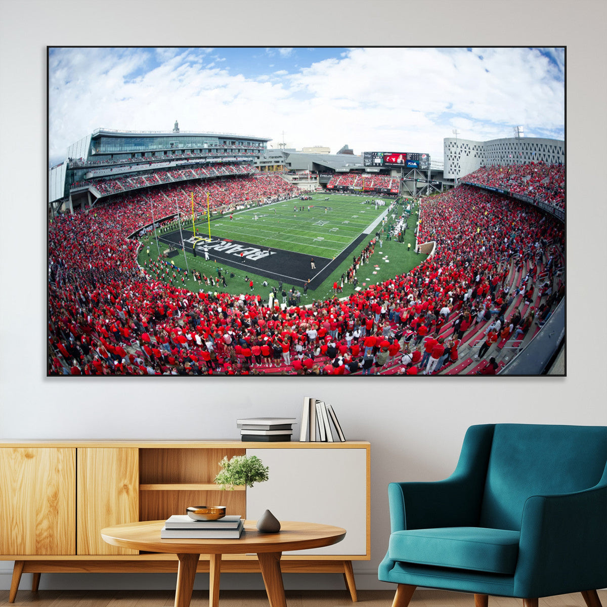 Cincinnati Bearcats Football Team Print - Nippert Stadium Wall Art Canvas Print