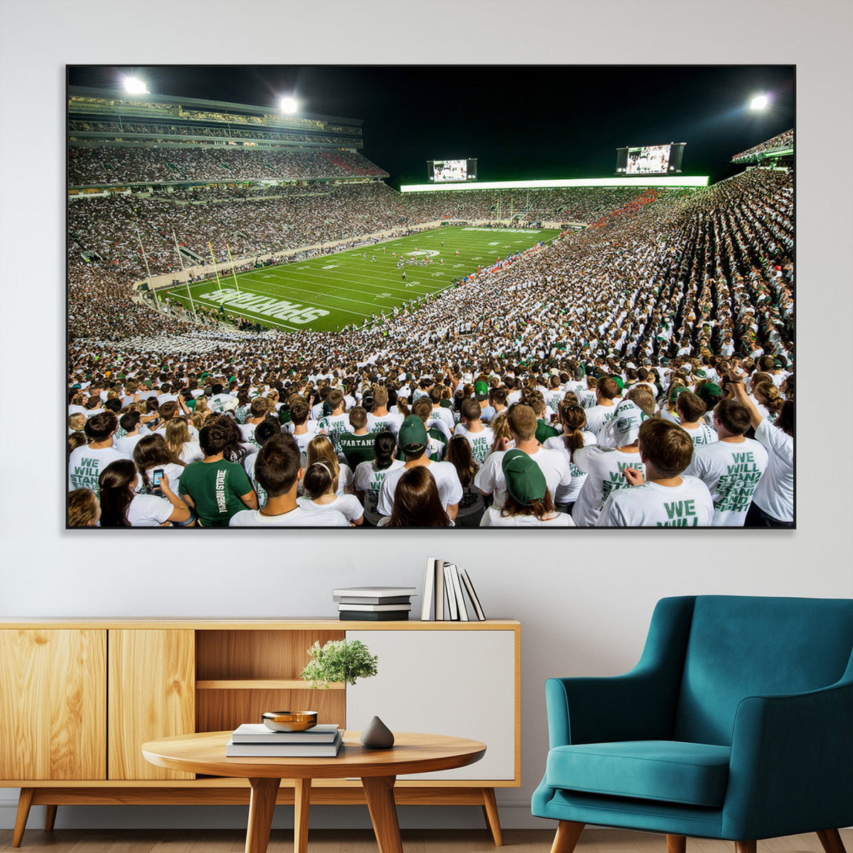 Michigan State Spartans Football Canvas Print - East Lansing