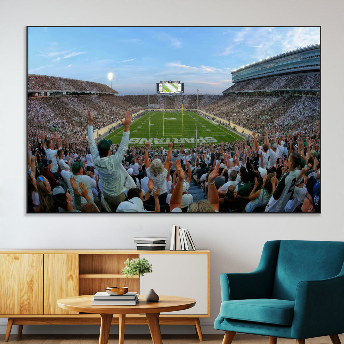 Michigan State Spartans Football Team Art Print - East