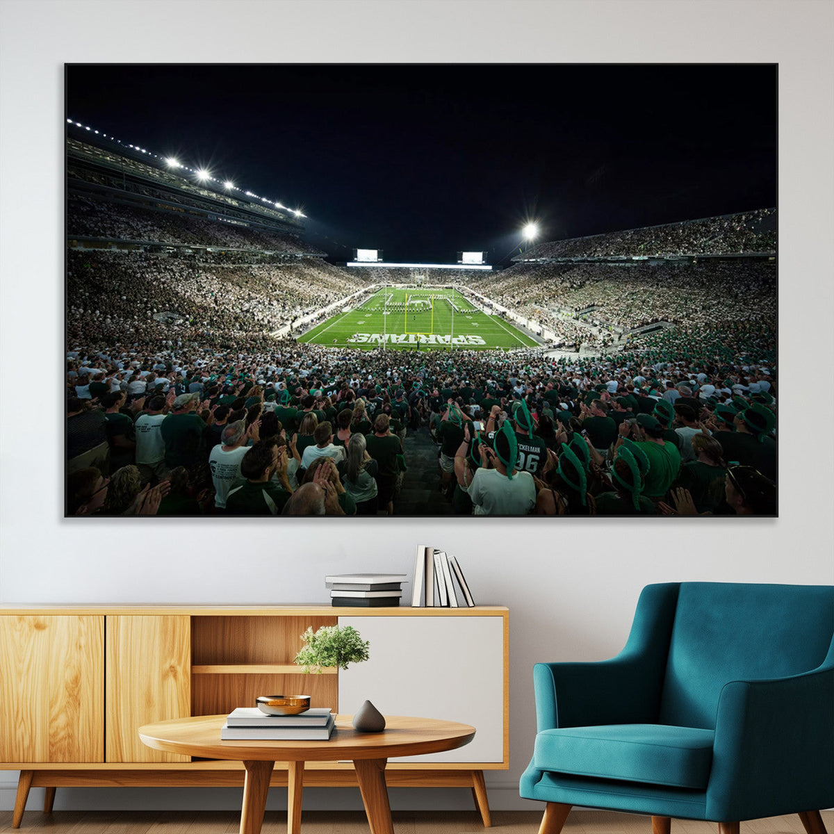 Framed Michigan State Spartans Football Team Print - East