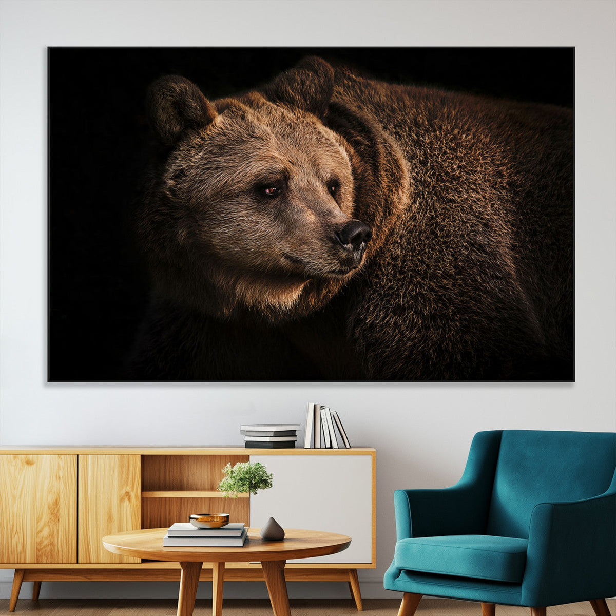 Wild Grizzly 399 Bear Canvas Wall Art Print, Bear Animal