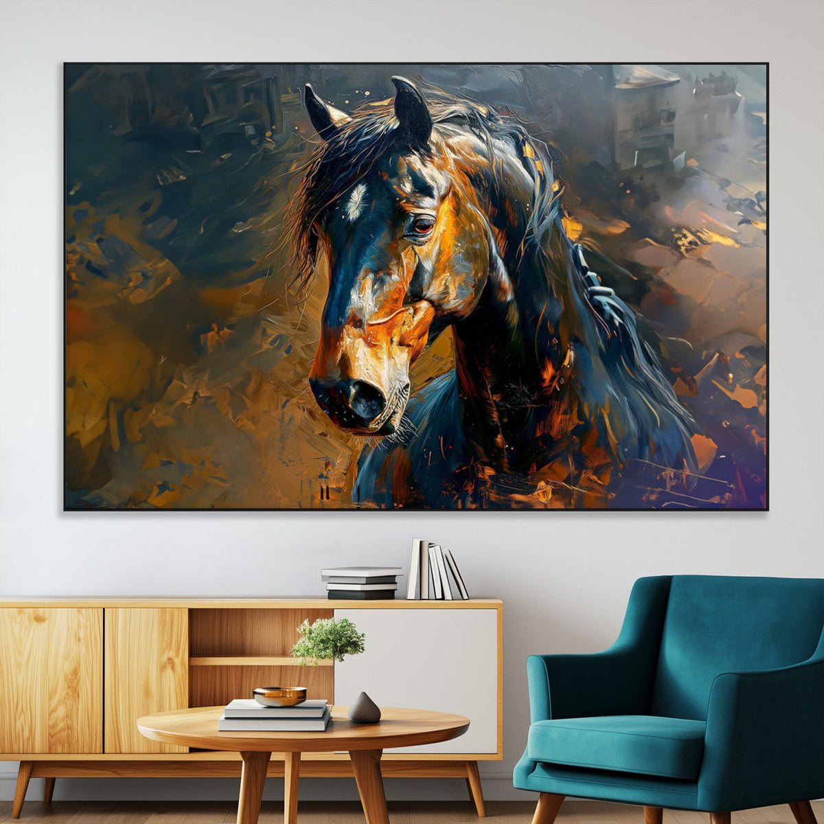 Abstract Horse Wall Art Canvas Print | Farmhouse Wall Decor