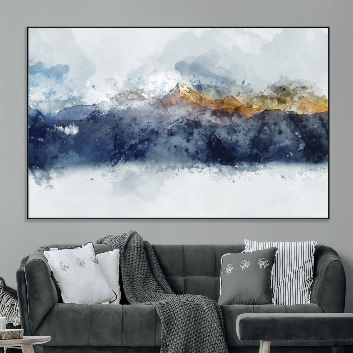Abstract Mountain Range Art Canvas Print | 3 Panel