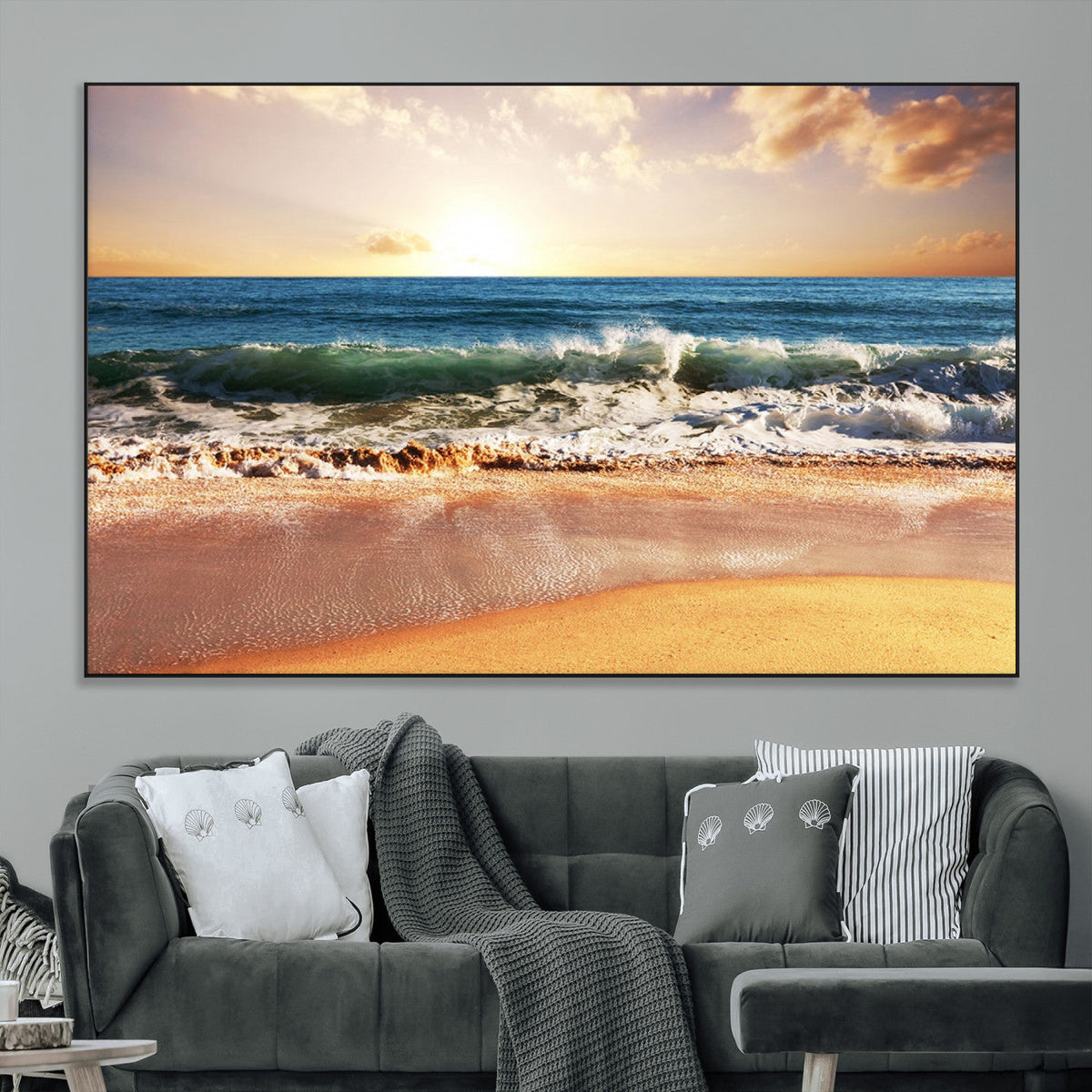 Serene Beach Path Canvas Art, Giclee Canvas Print with