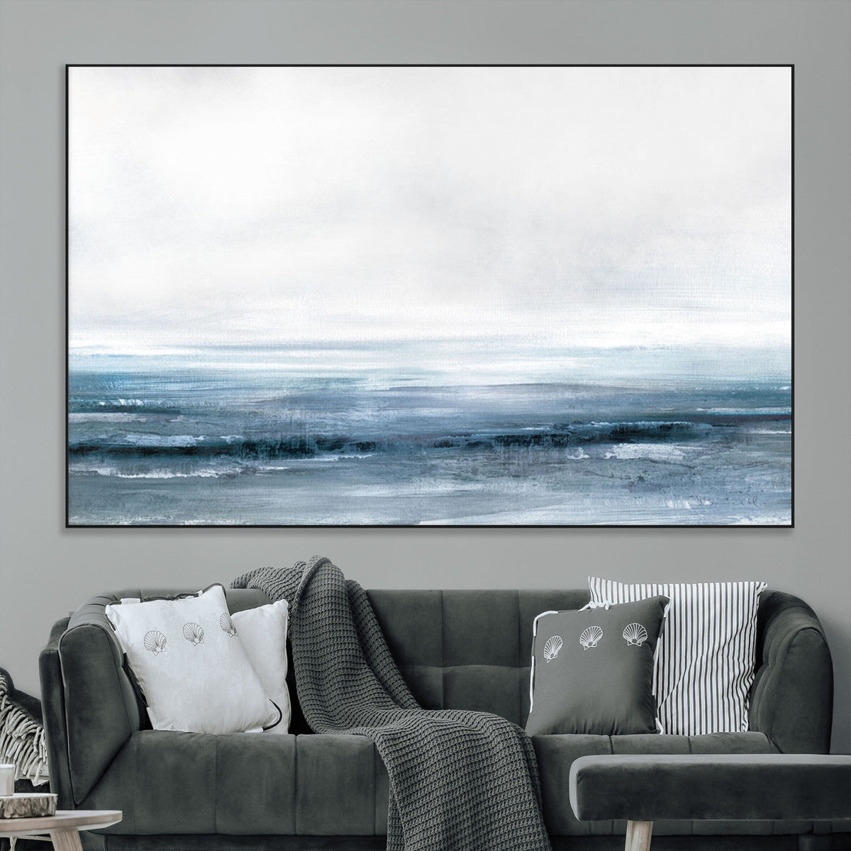 Blue Ocean Abstract Artwork Wall Art Canvas Print