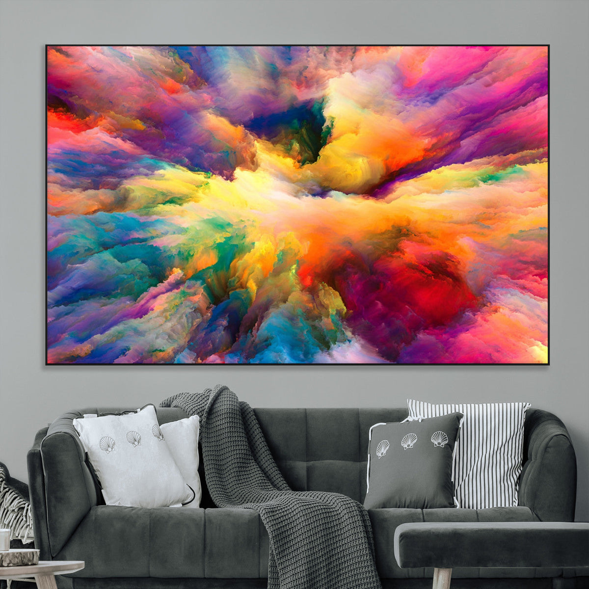 Blazing Vibrant Colors Cloud Wall Art Canvas Print