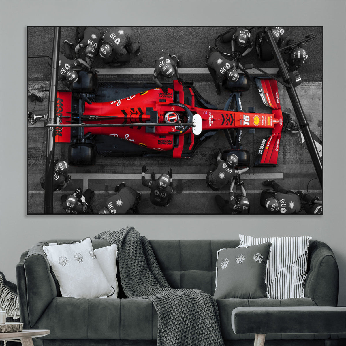 Ferrari Pit Stop Canvas Wall Art – Precision and Speed
