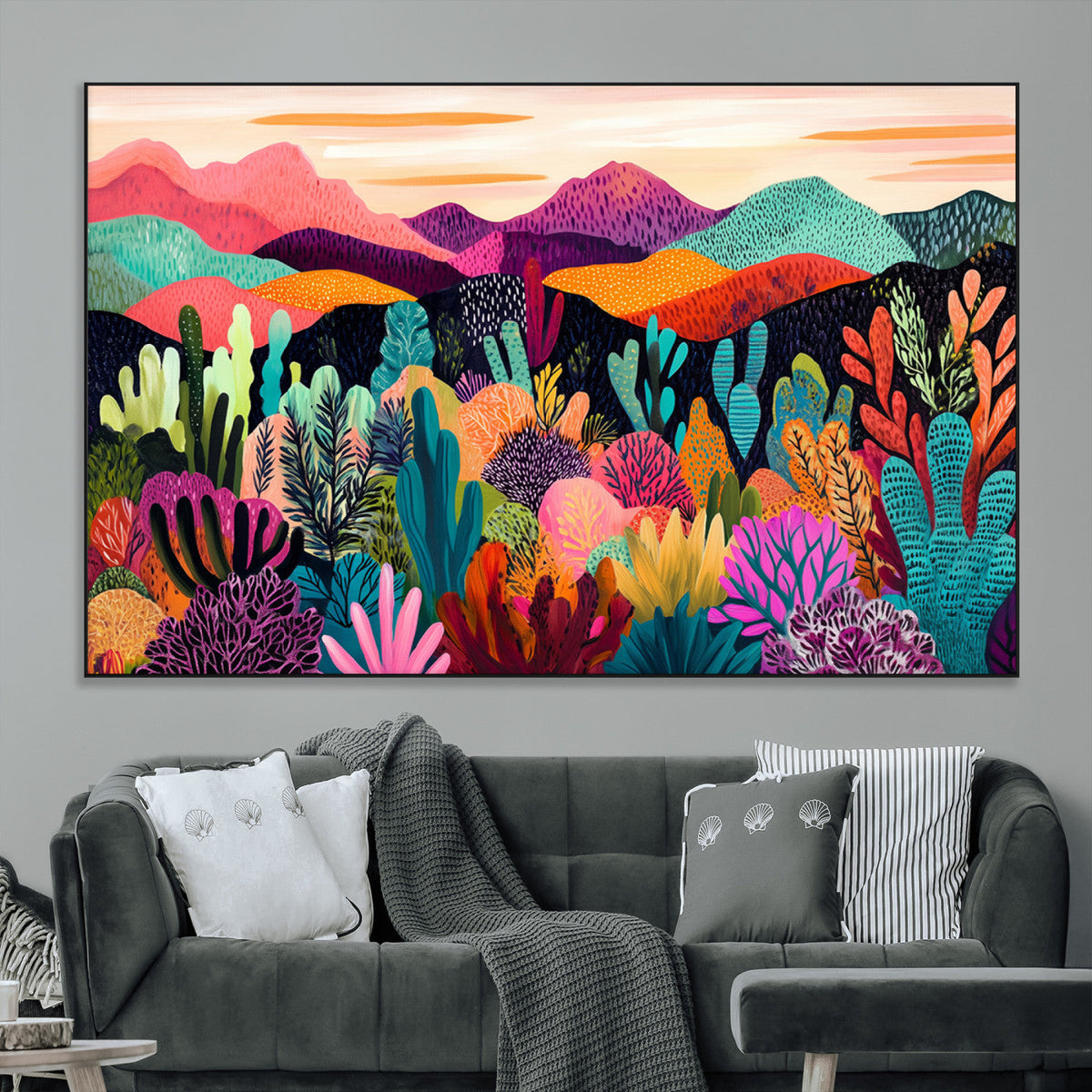 Abstract Kusama Print - Landscape Canvas Wall Art Print -