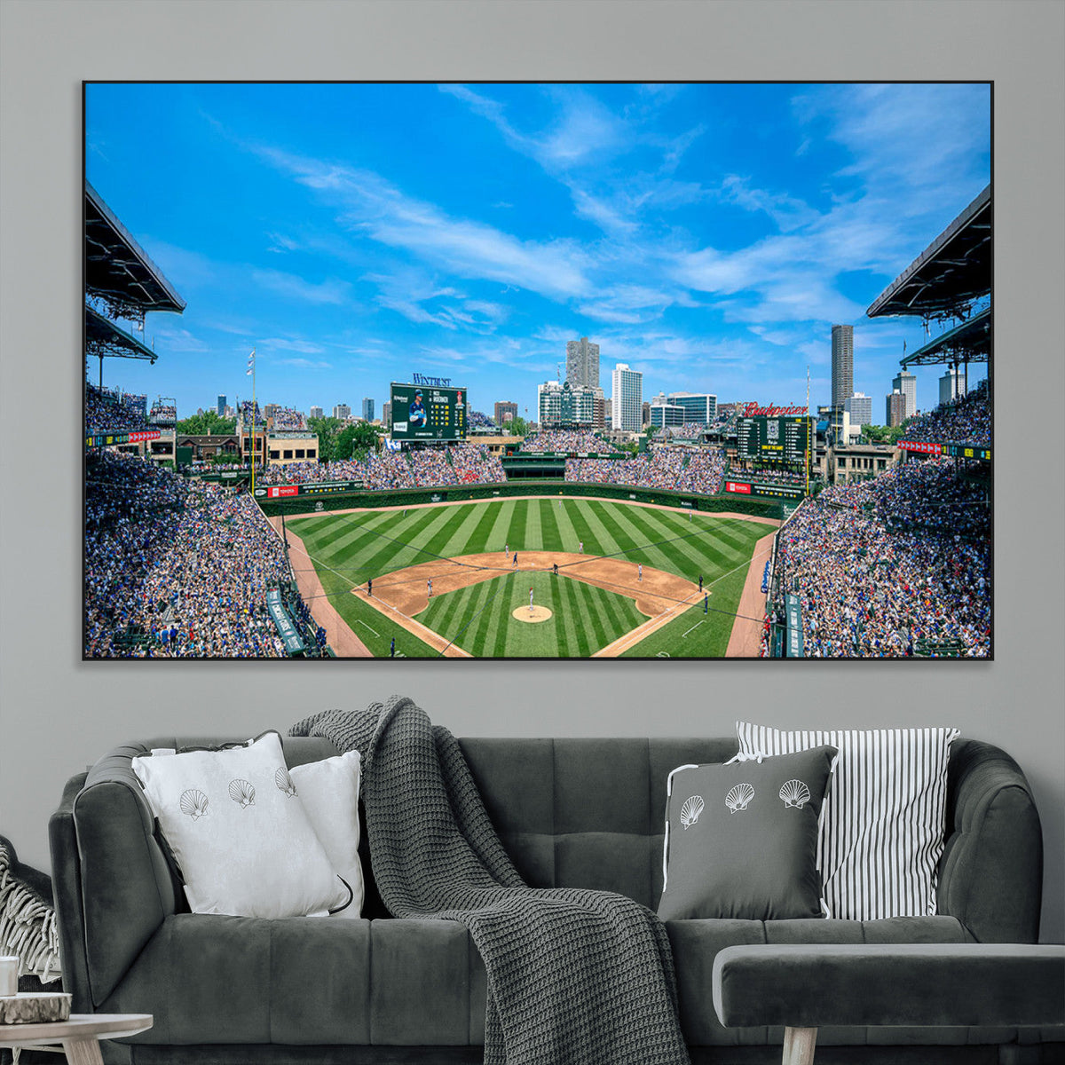 Wrigley Field Chicago Cubs Panoramic Art Multi-Piece Canvas