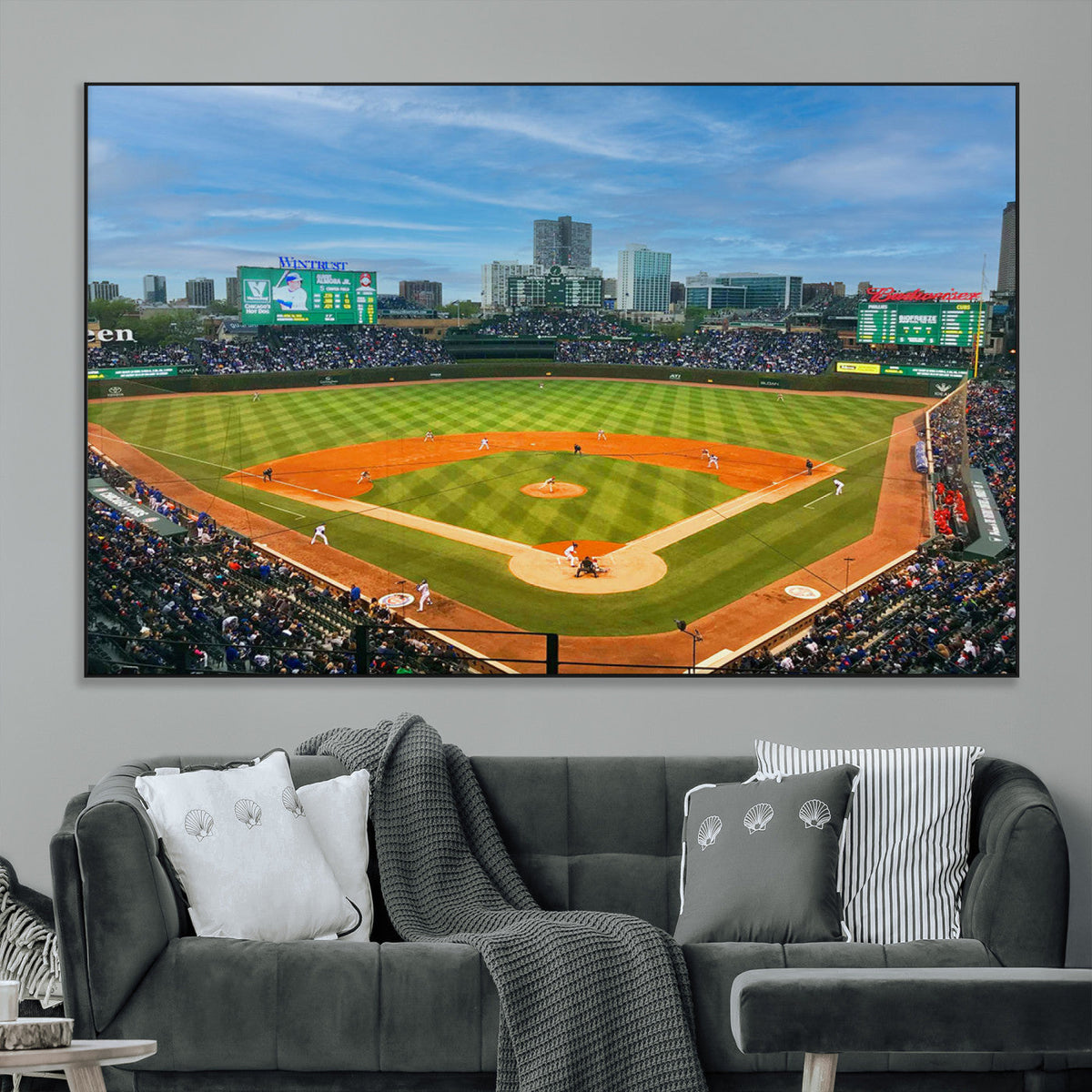 Wrigley Field Chicago Cubs Panoramic Canvas Print –