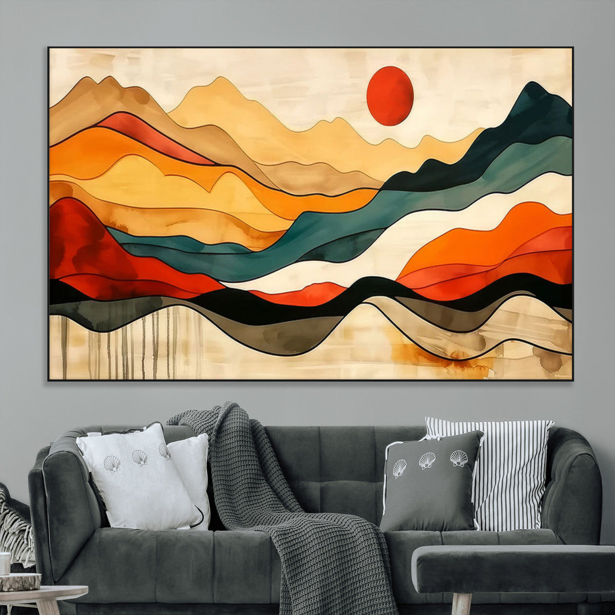 Mid Century Wall Art Print - Abstract Woodland Print -