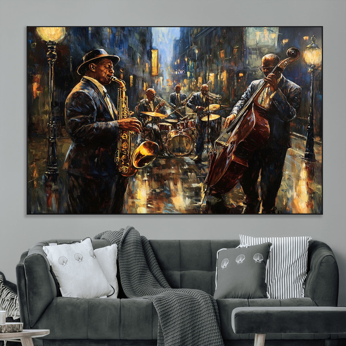 Jazz Canvas Wall Art Print – Abstract African American Music