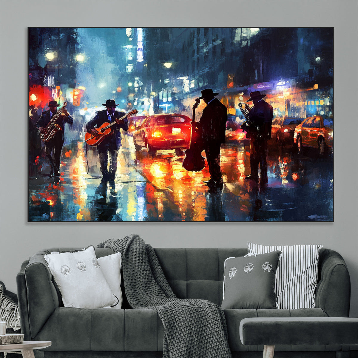 African American Jazz Canvas Wall Art Print – Abstract Music