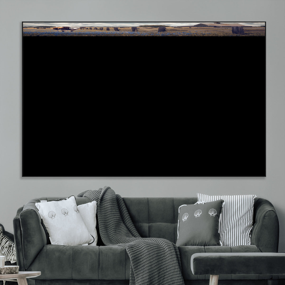 Texas Longhorn Canvas Wall Art Print – Framed Rustic Barn