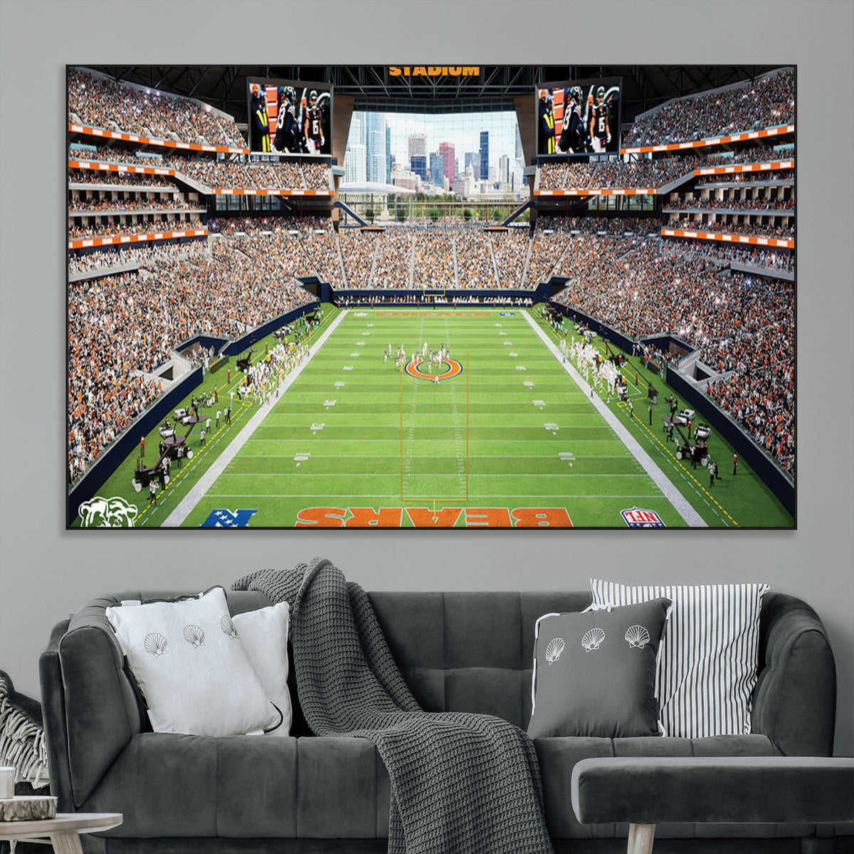 Chicago Bears Soldiers Field Wall Art Canvas Print – Framed