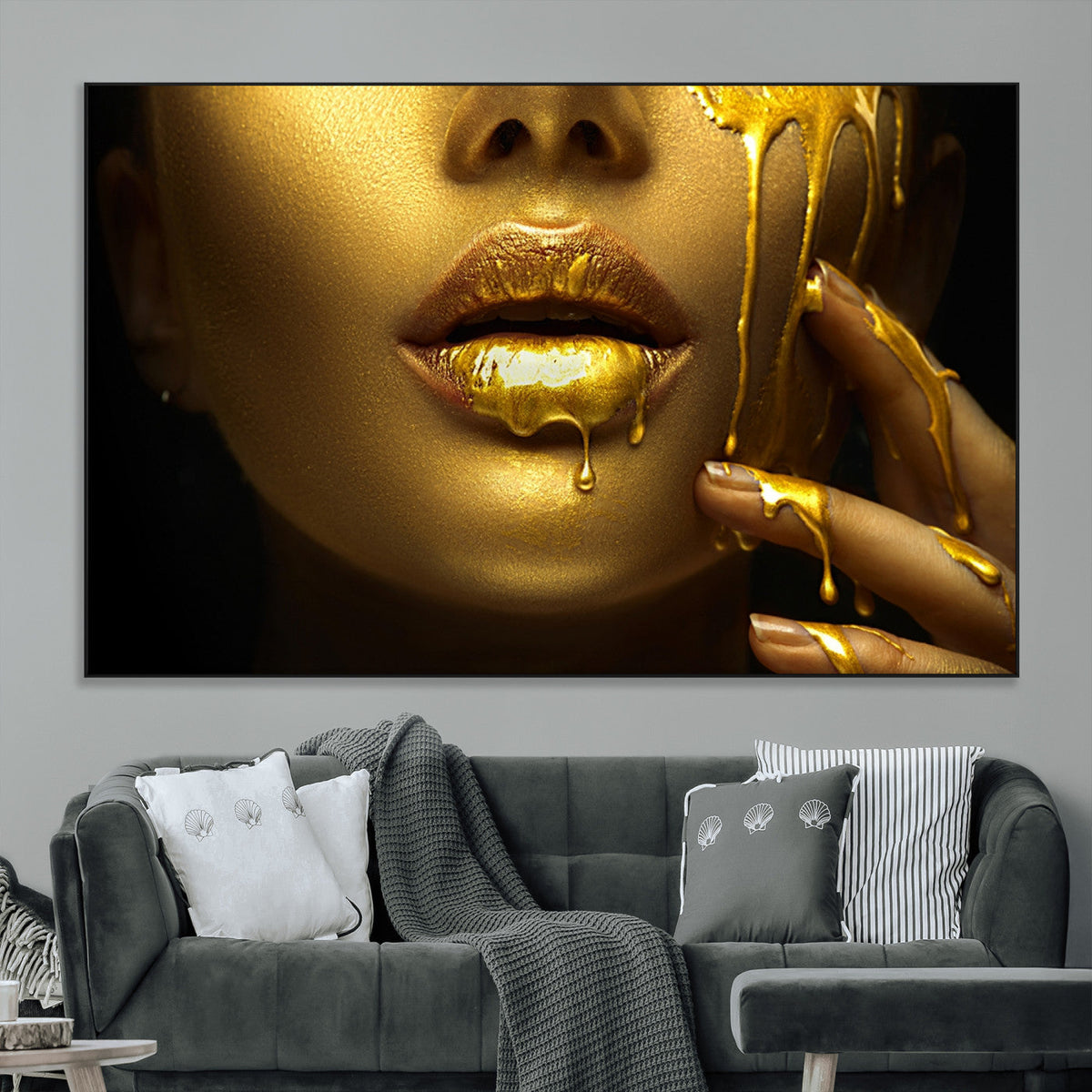 Gold and Women Wall Art Canvas Print
