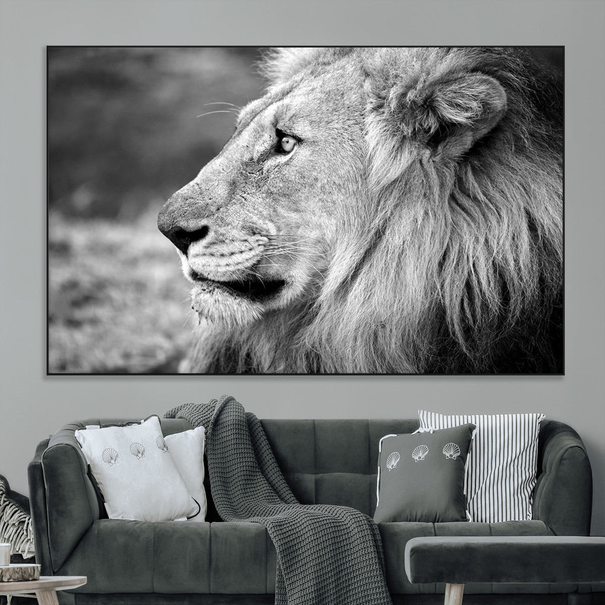 African Lion Wall Art Canvas Print – Majestic Wildlife