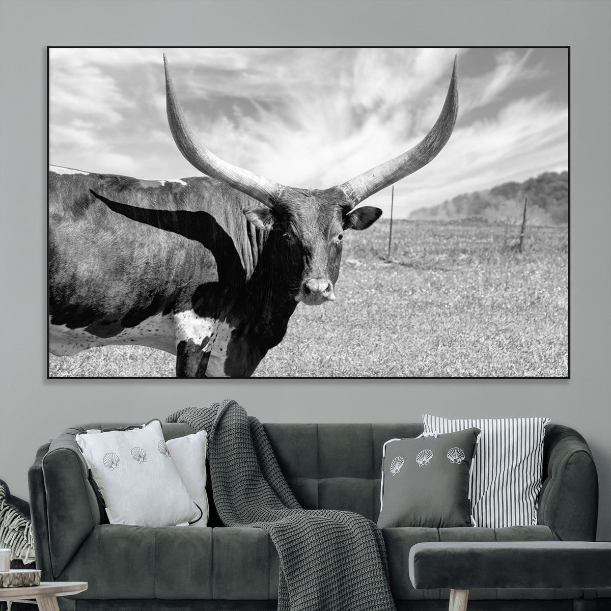 Cattle Wall Art Longhorn Cow Canvas Print