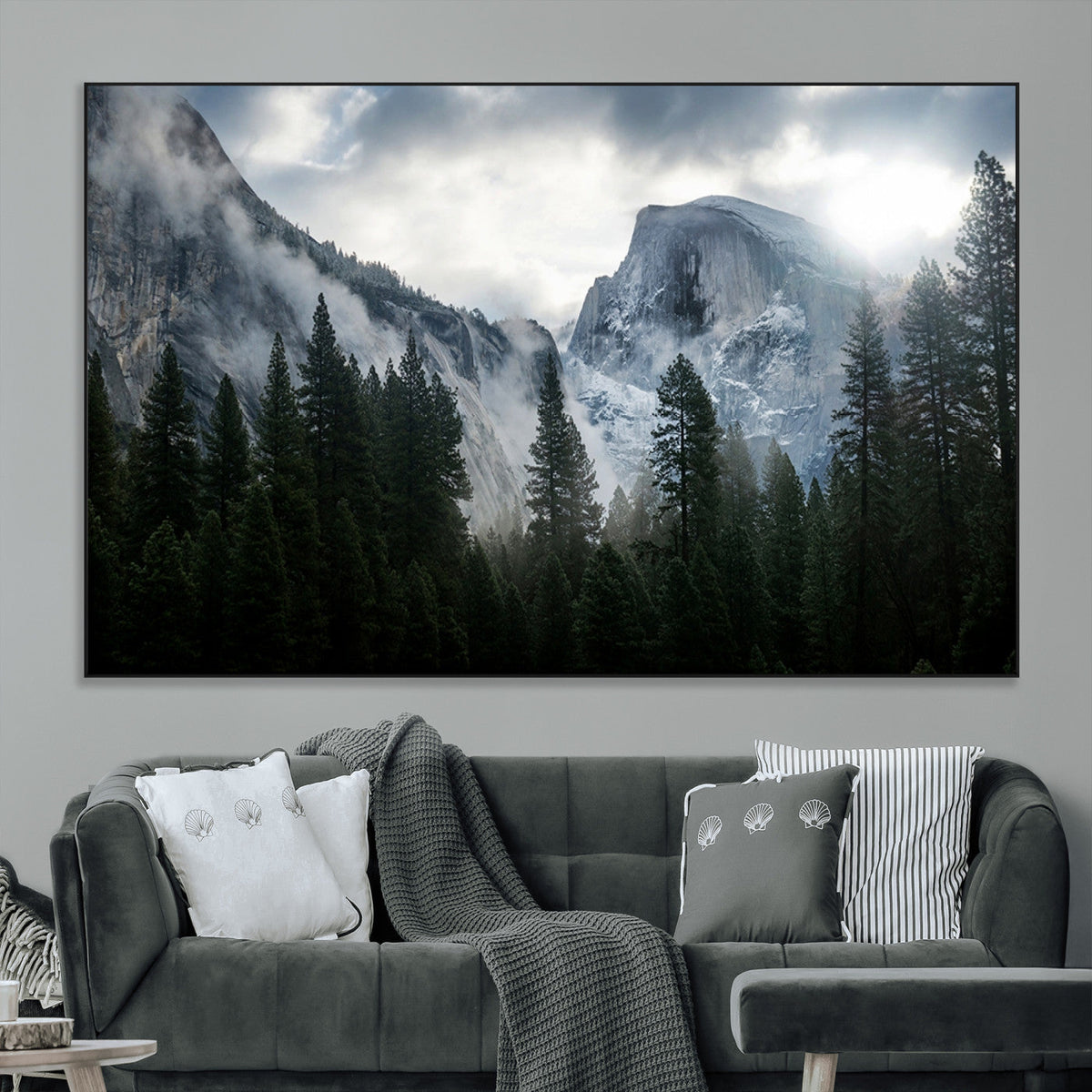 Yosemite National Park El Capitan Foggy Mountain Wall Art |